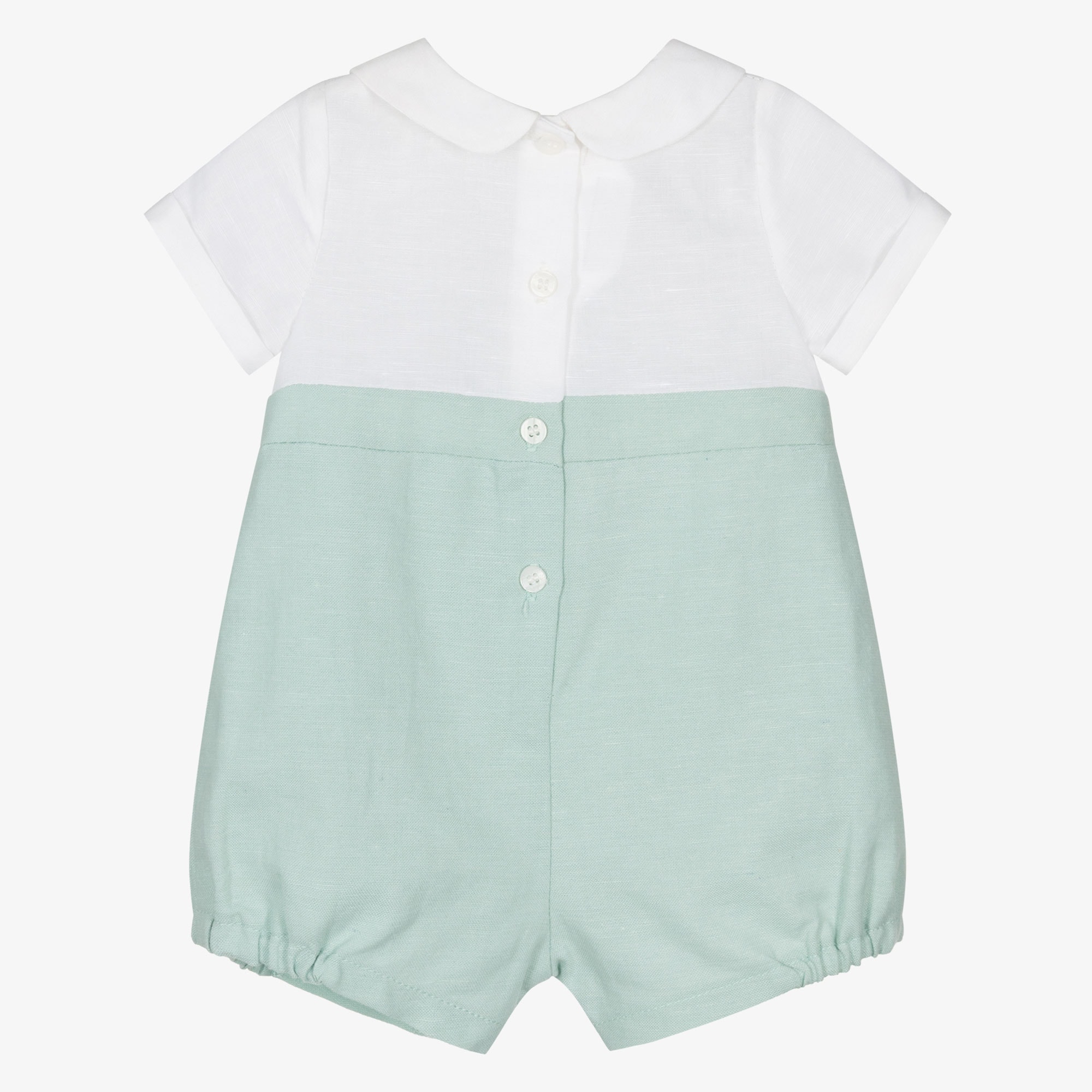 Baby Boys Ivory & Blue Shortie - View 2