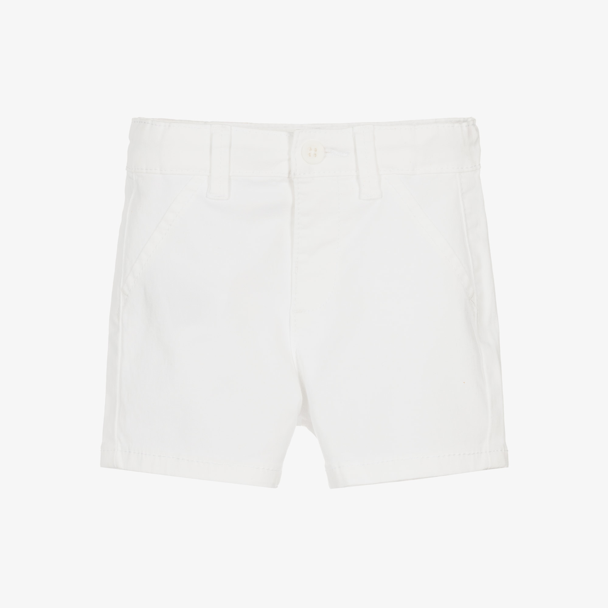 Baby Boys White Chino Style Cotton Shorts - View 1
