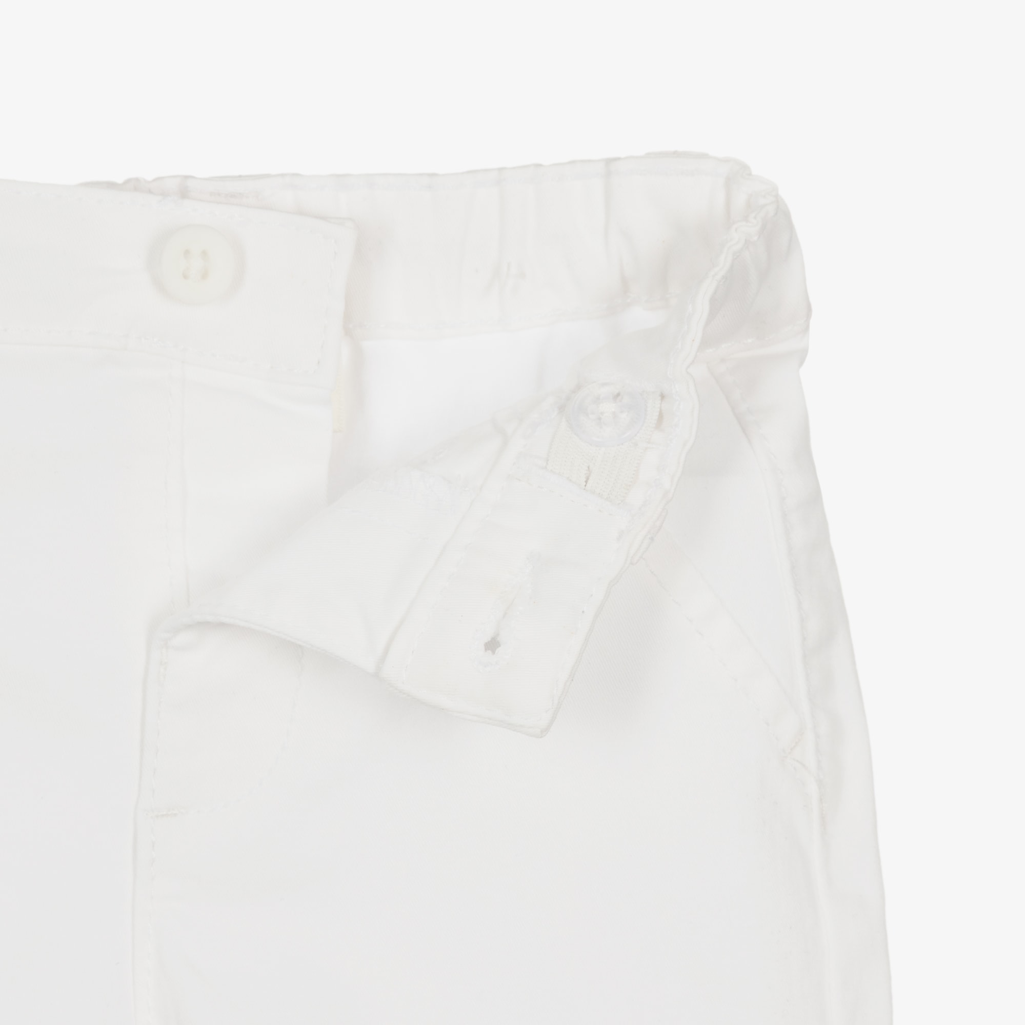 Baby Boys White Chino Style Cotton Shorts - View 3