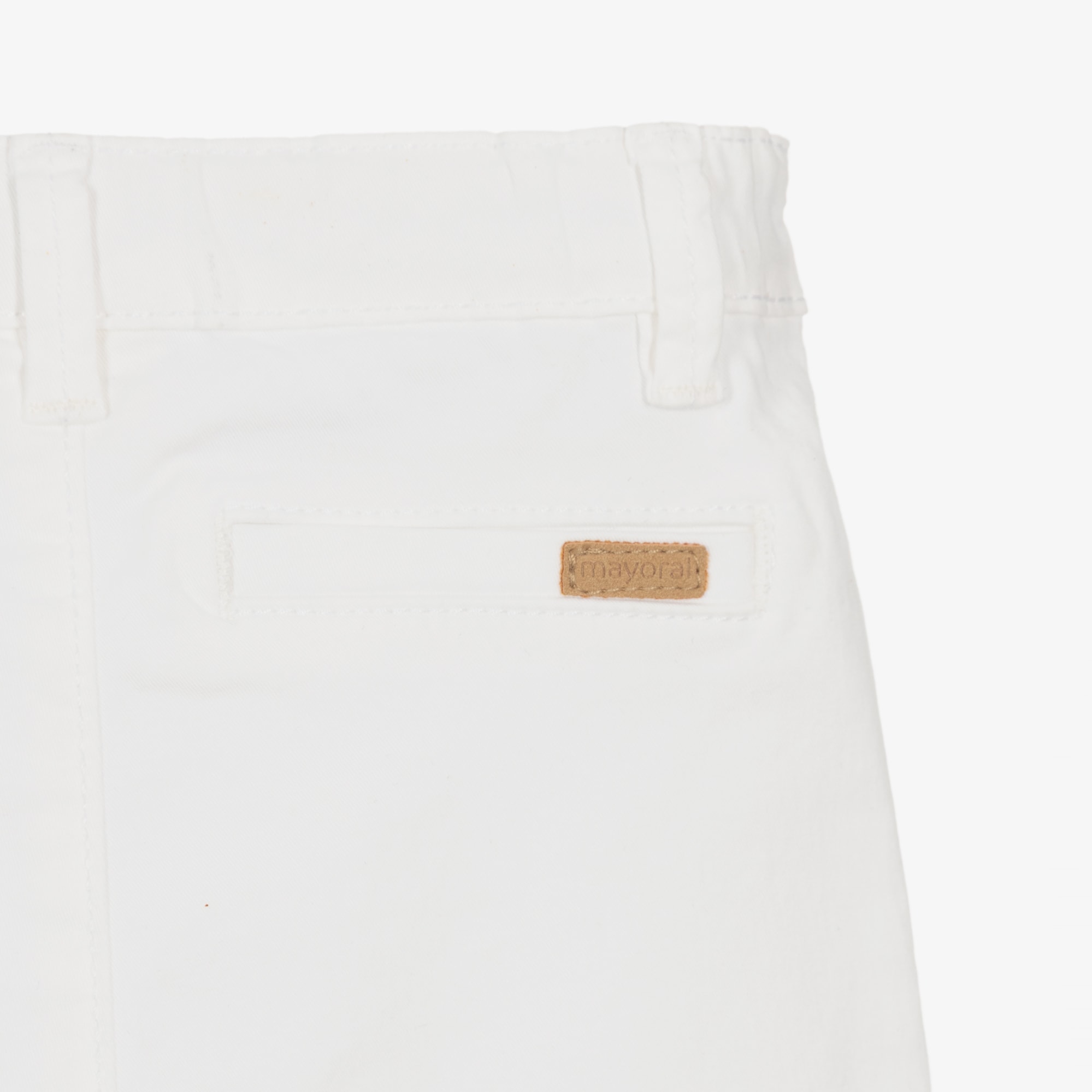 Baby Boys White Chino Style Cotton Shorts - View 4