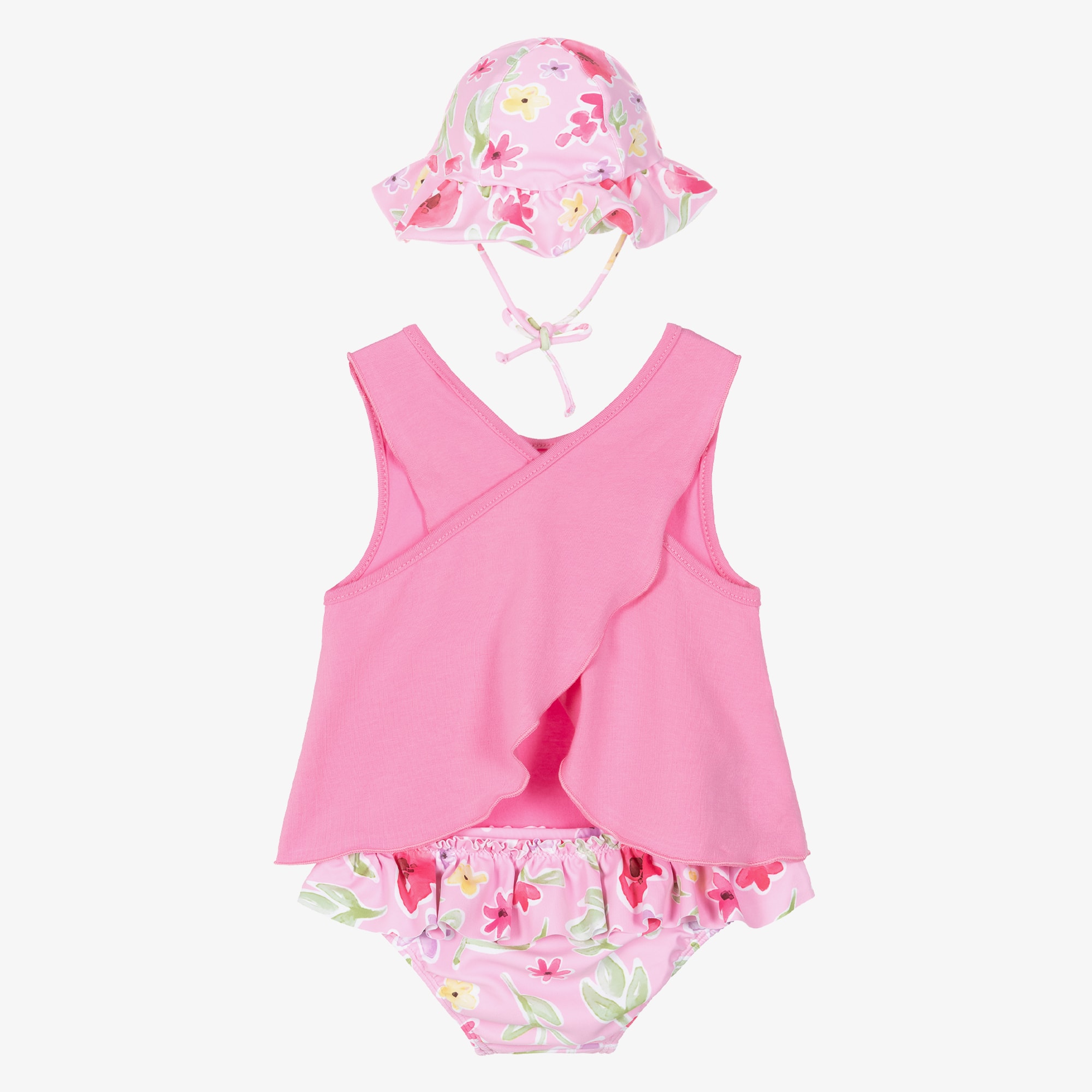 Baby Girls Floral Print Beach Set (UPF40+) - View 2