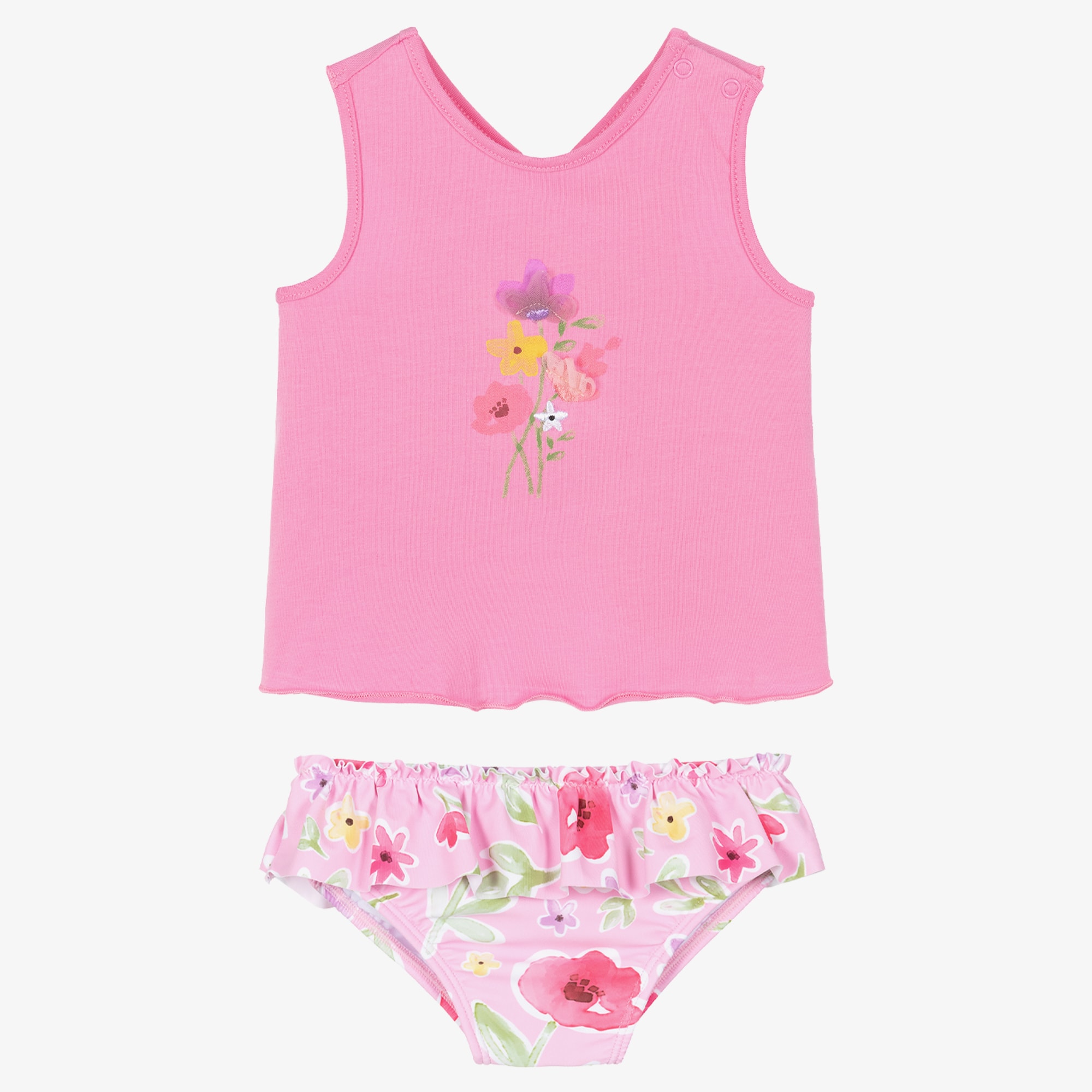 Baby Girls Floral Print Beach Set (UPF40+) - View 3