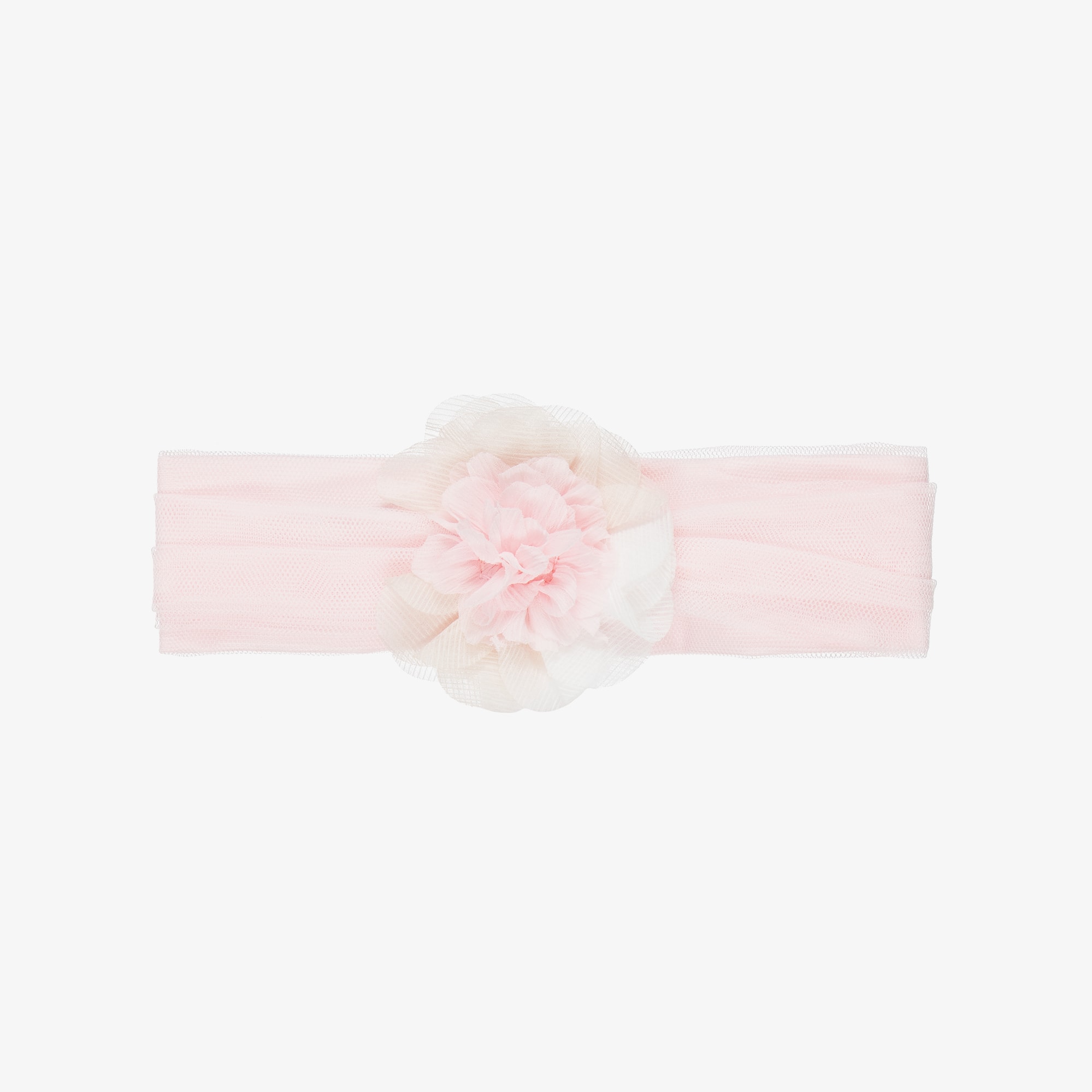 Baby Girls Ivory Headband with Flower Appliqué - View 1