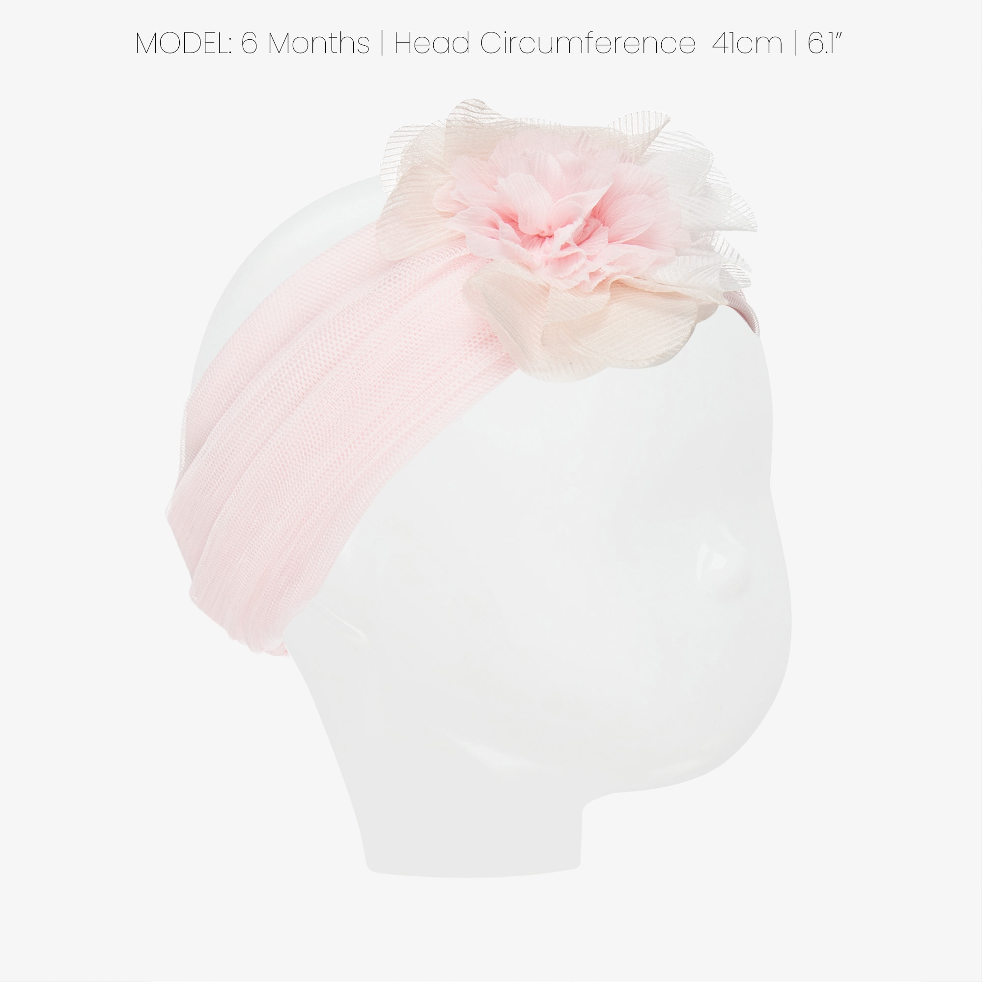 Baby Girls Ivory Headband with Flower Appliqué - View 2