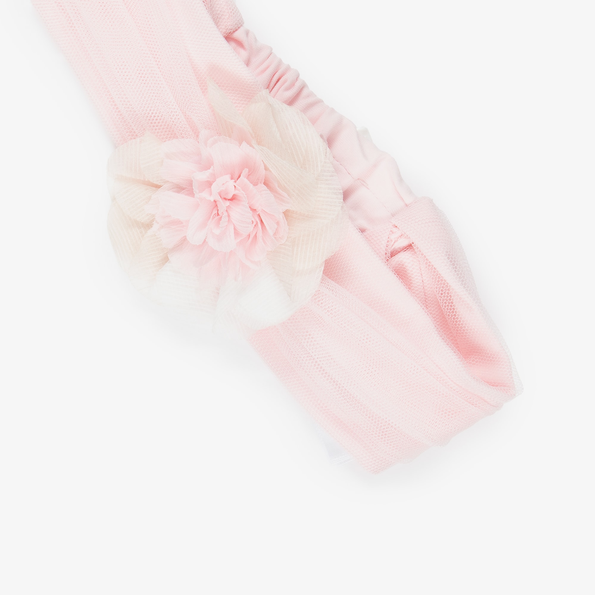 Baby Girls Ivory Headband with Flower Appliqué - View 4