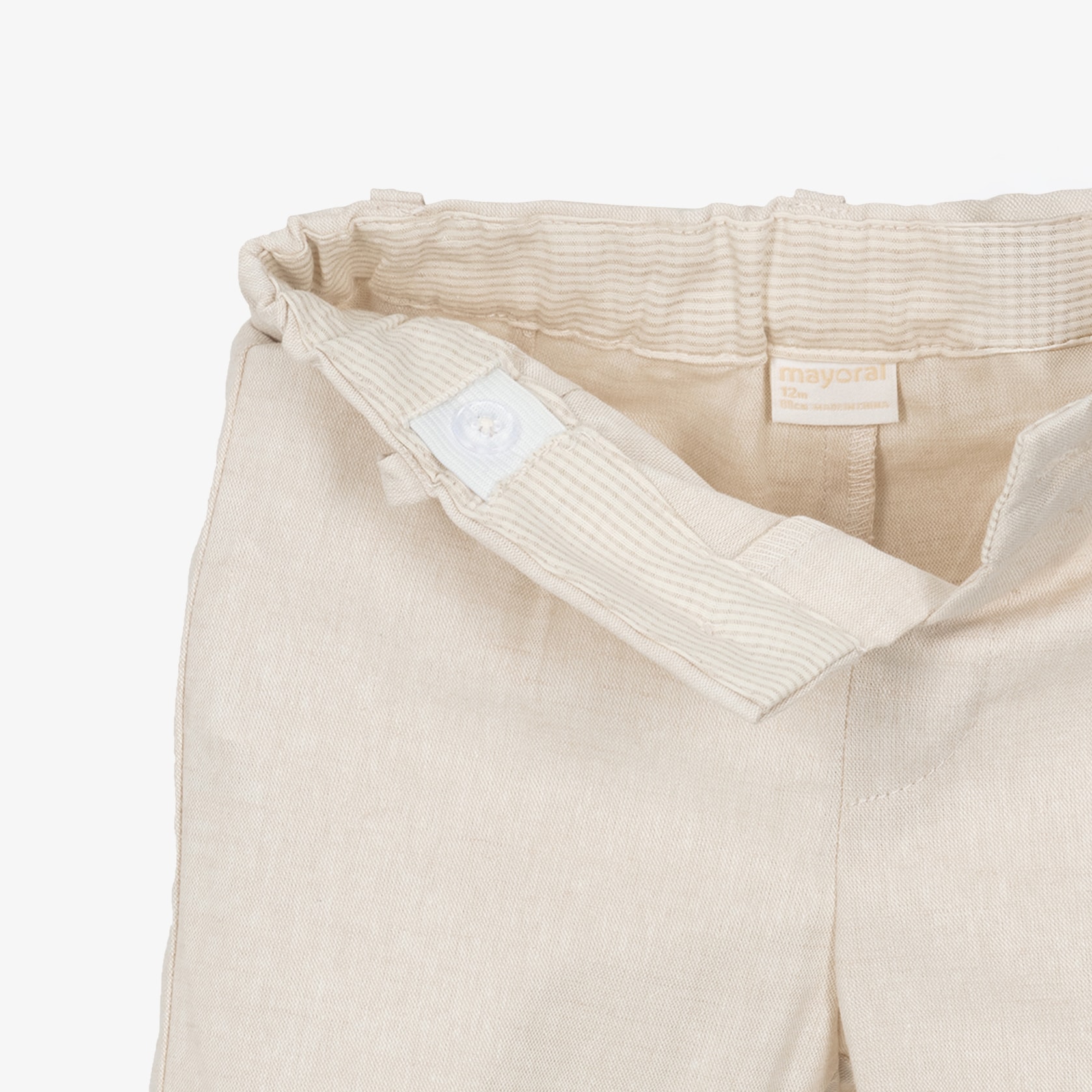 Boys Blue Cotton & Linen Trousers - View 4