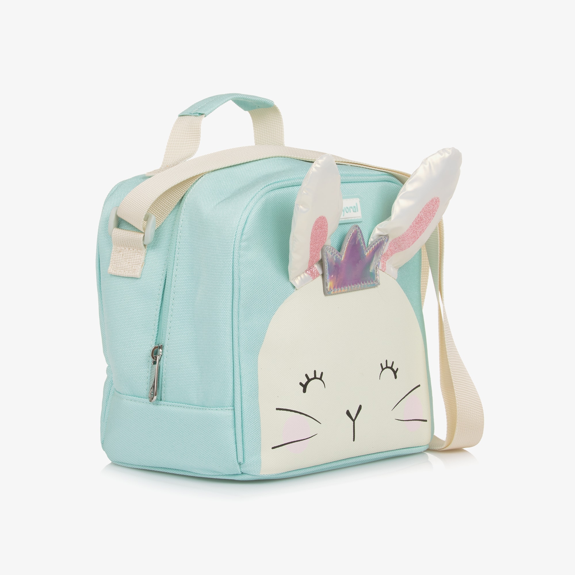 Girls Aqua Green Lunch Bag with Bunny Motif (22cm) - View 3
