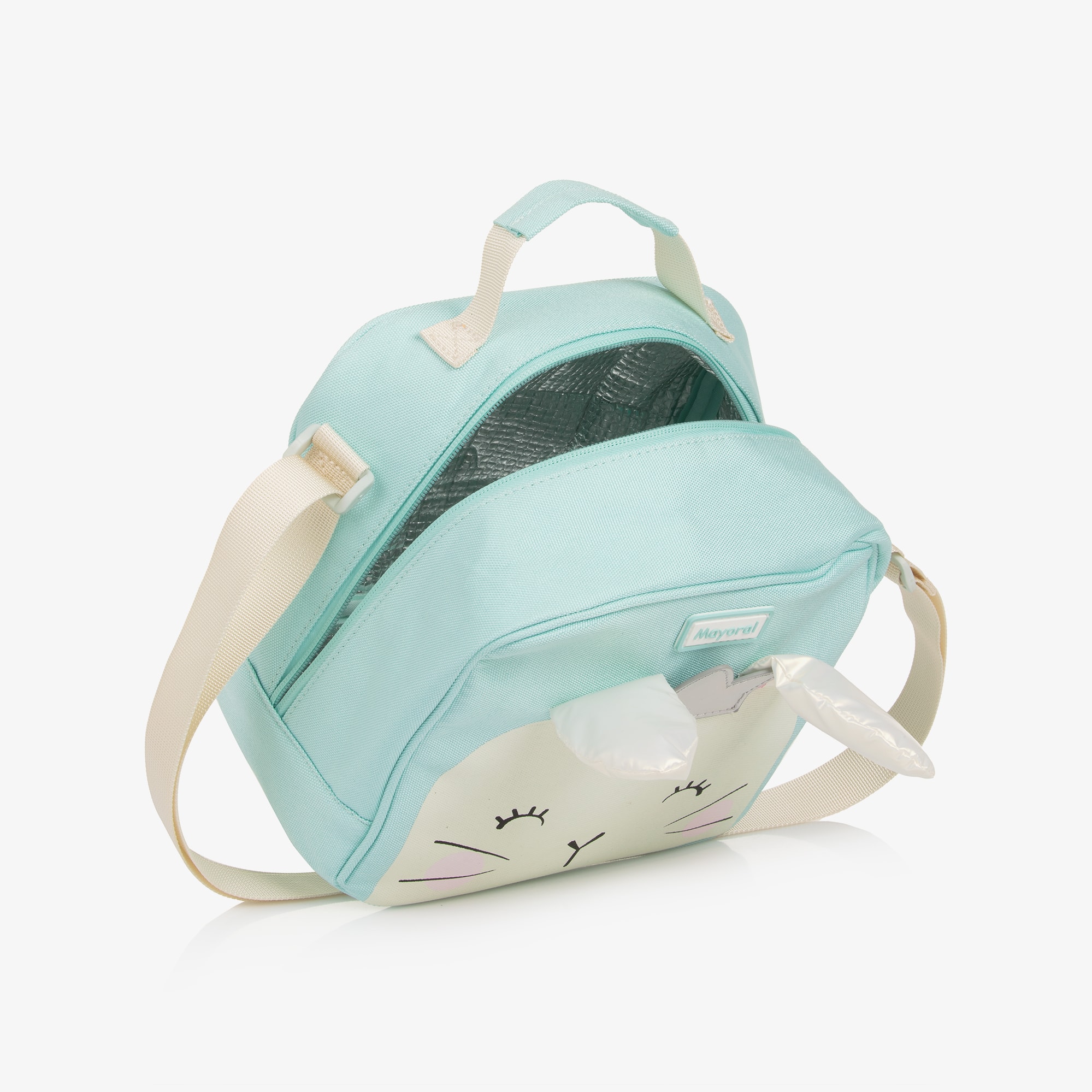 Girls Aqua Green Lunch Bag with Bunny Motif (22cm) - View 5
