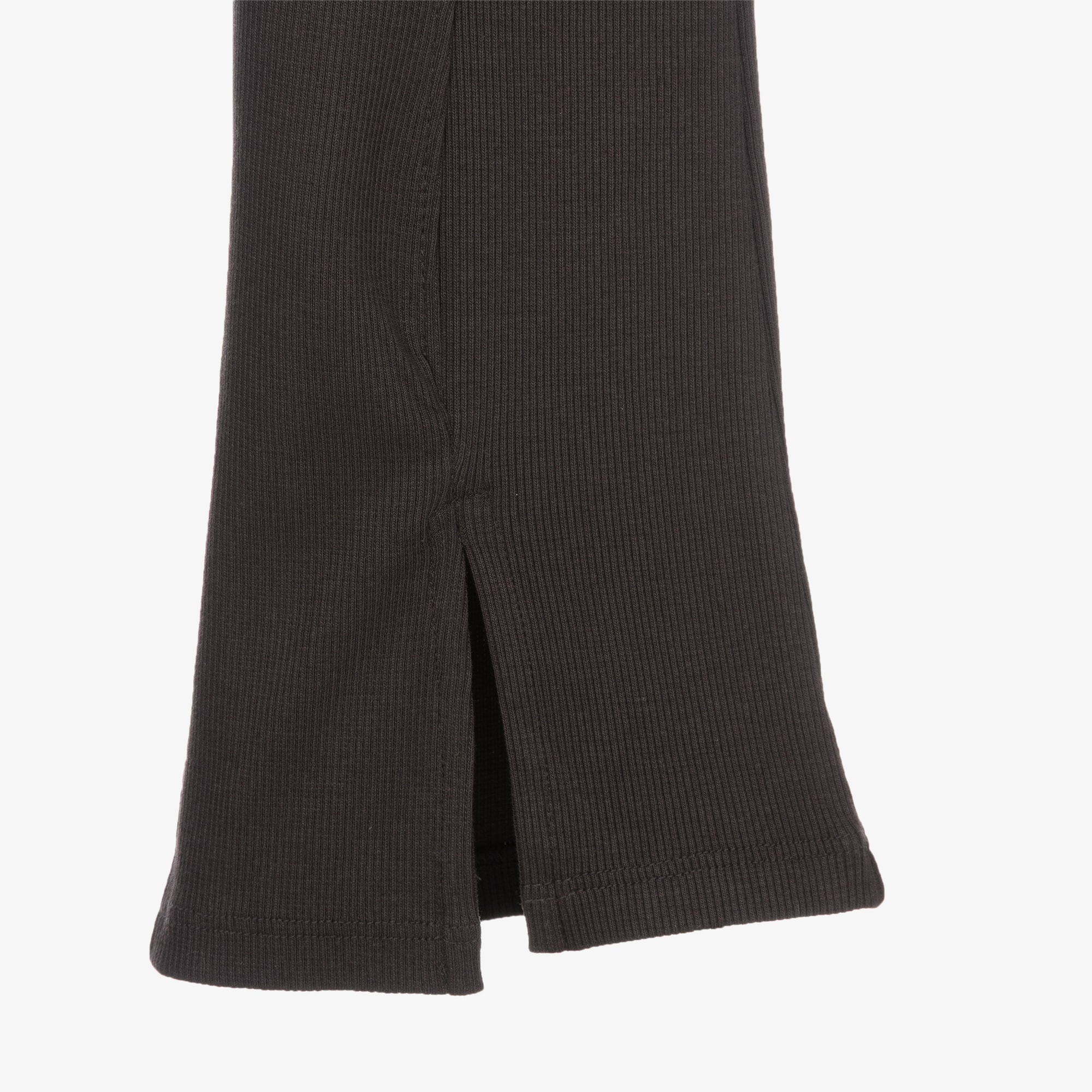 Girls Dark Grey Cotton Ribbed Leggings - View 4