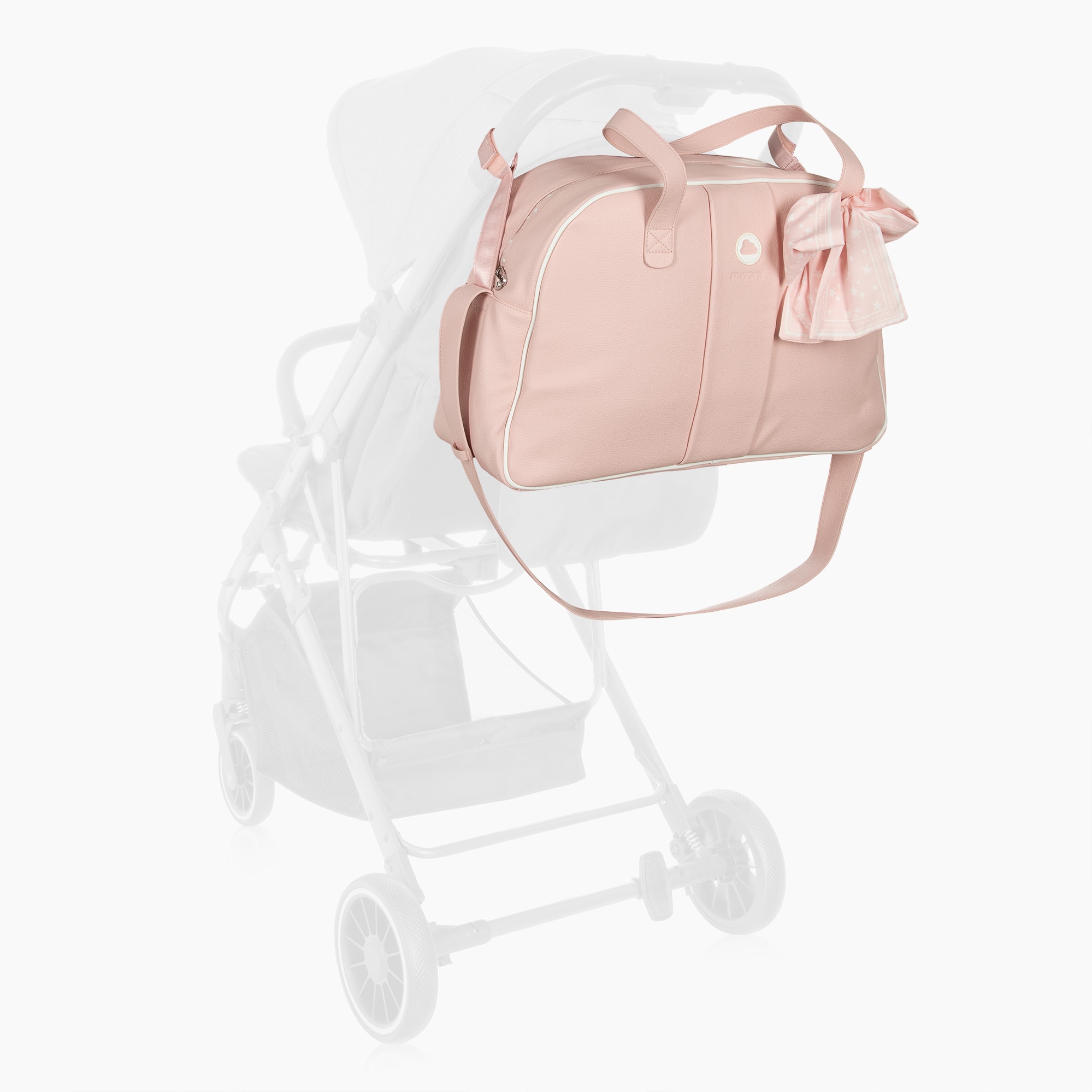 Pink Faux Leather Bow Changing Bag (46cm) - View 2