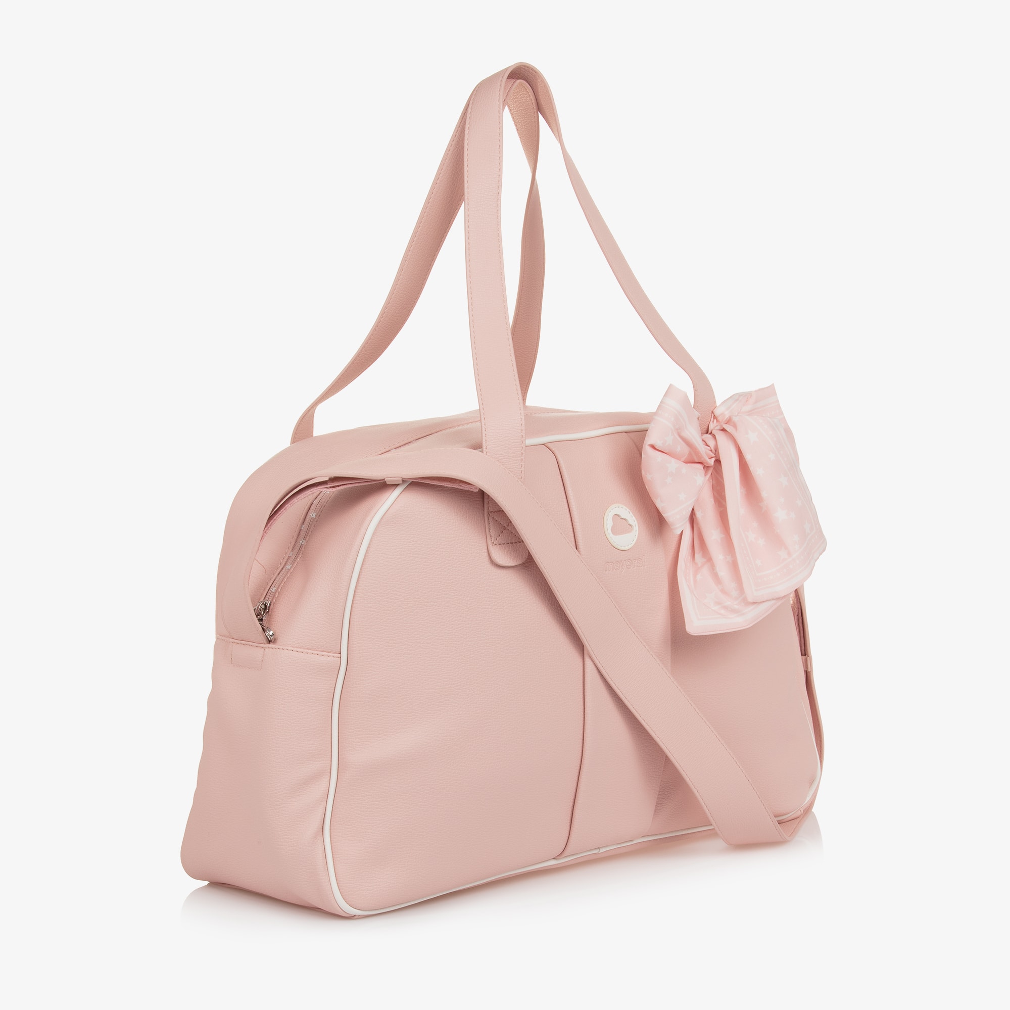Pink Faux Leather Bow Changing Bag (46cm) - View 3