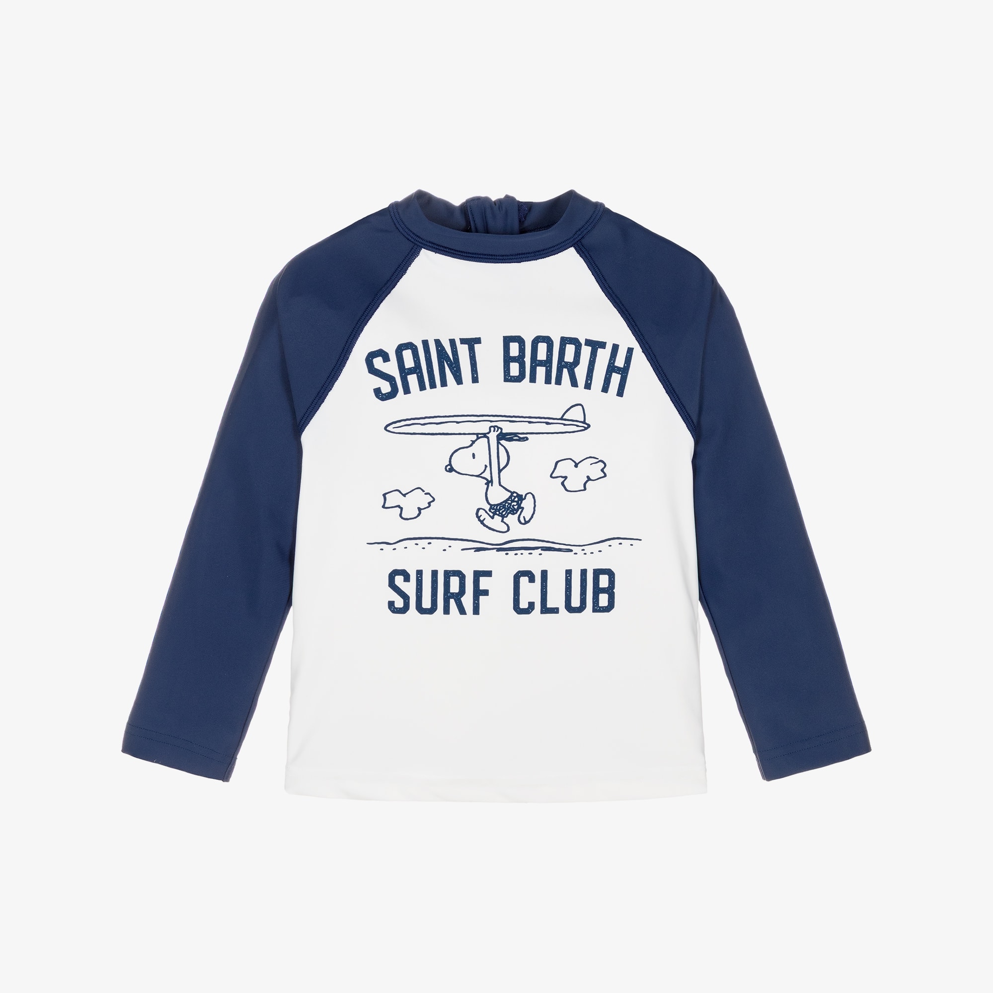 Boys Blue & White Snoopy Print Swim Top (UPF50+) - View 1