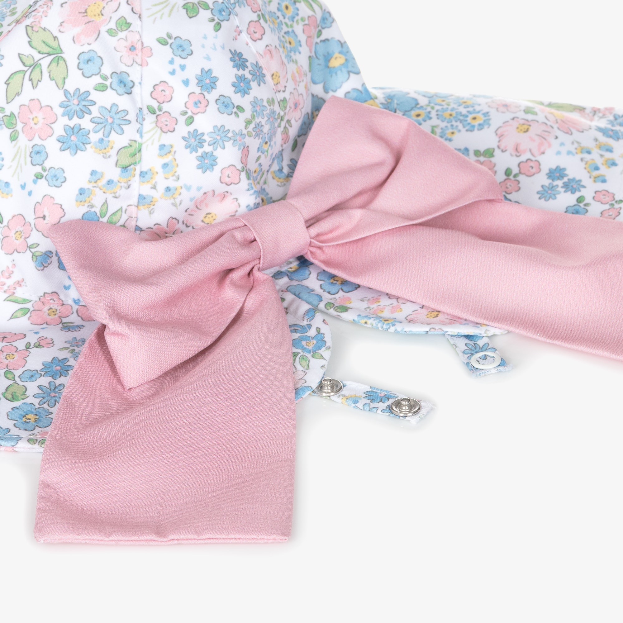 Girls Blue Ditsy Floral Print Sun Hat - View 3