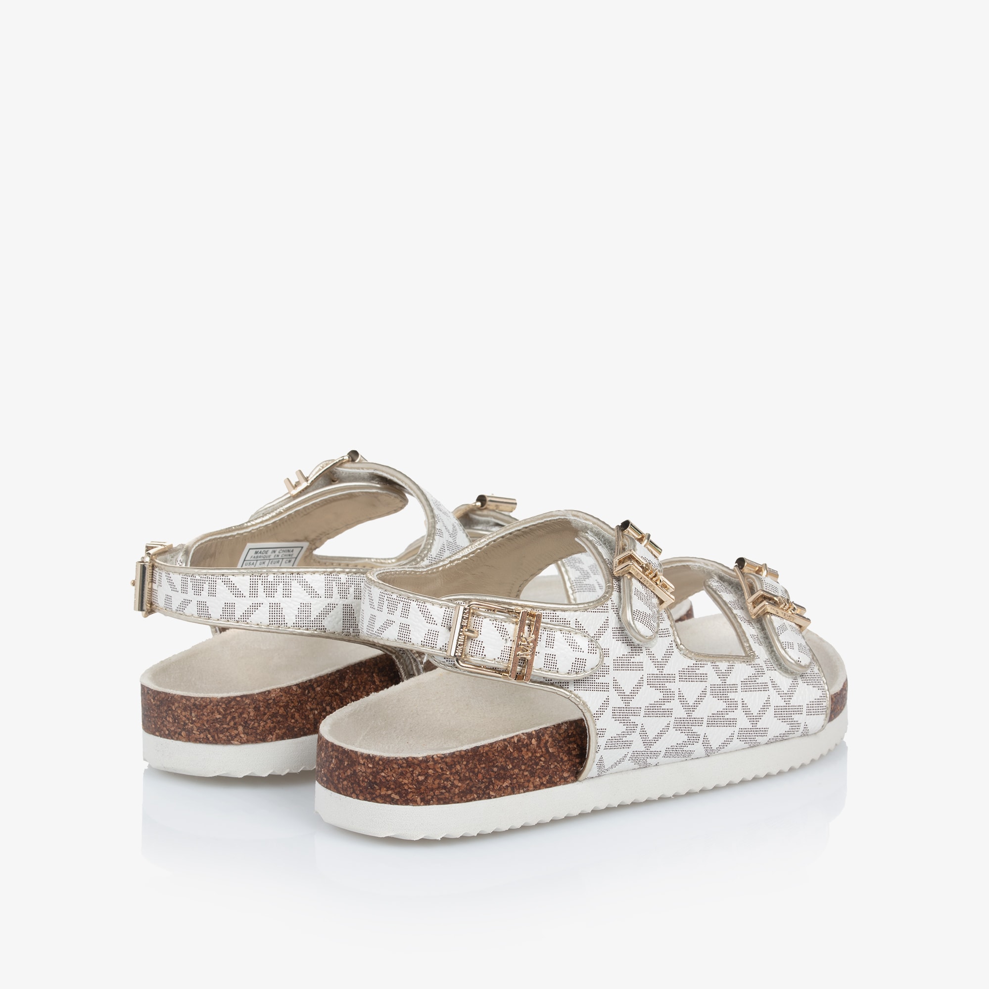 Girls Ivory Faux Leather Sandals - View 2