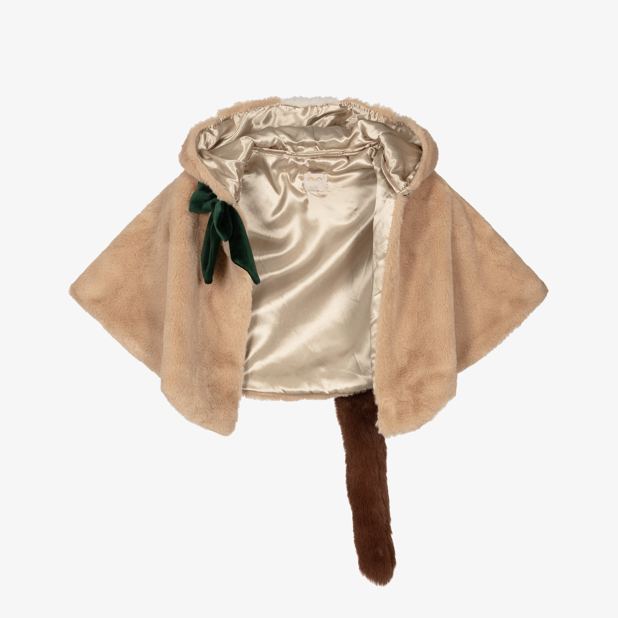 Girls Brown Faux Fur Horse Cape - View 4
