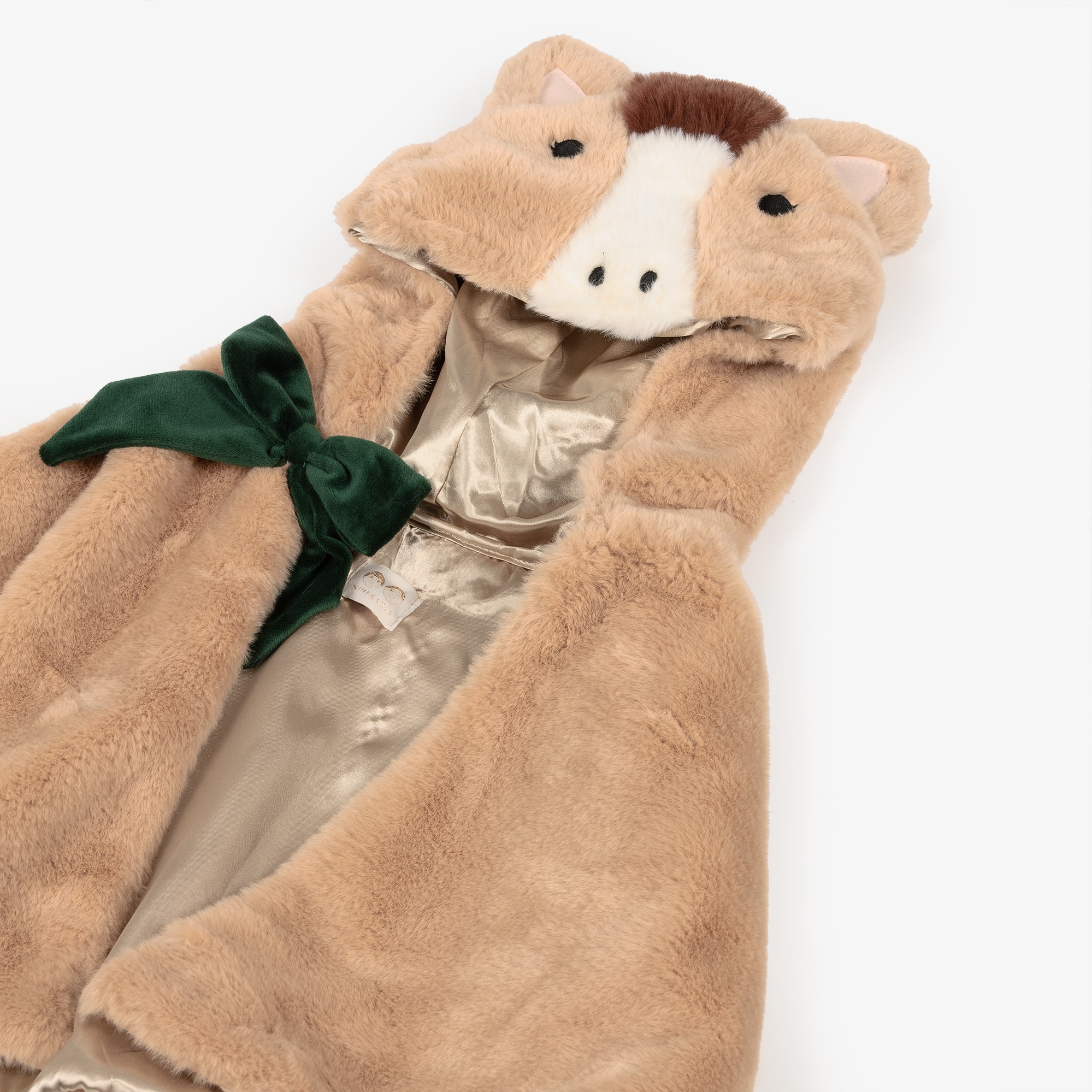 Girls Brown Faux Fur Horse Cape - View 5