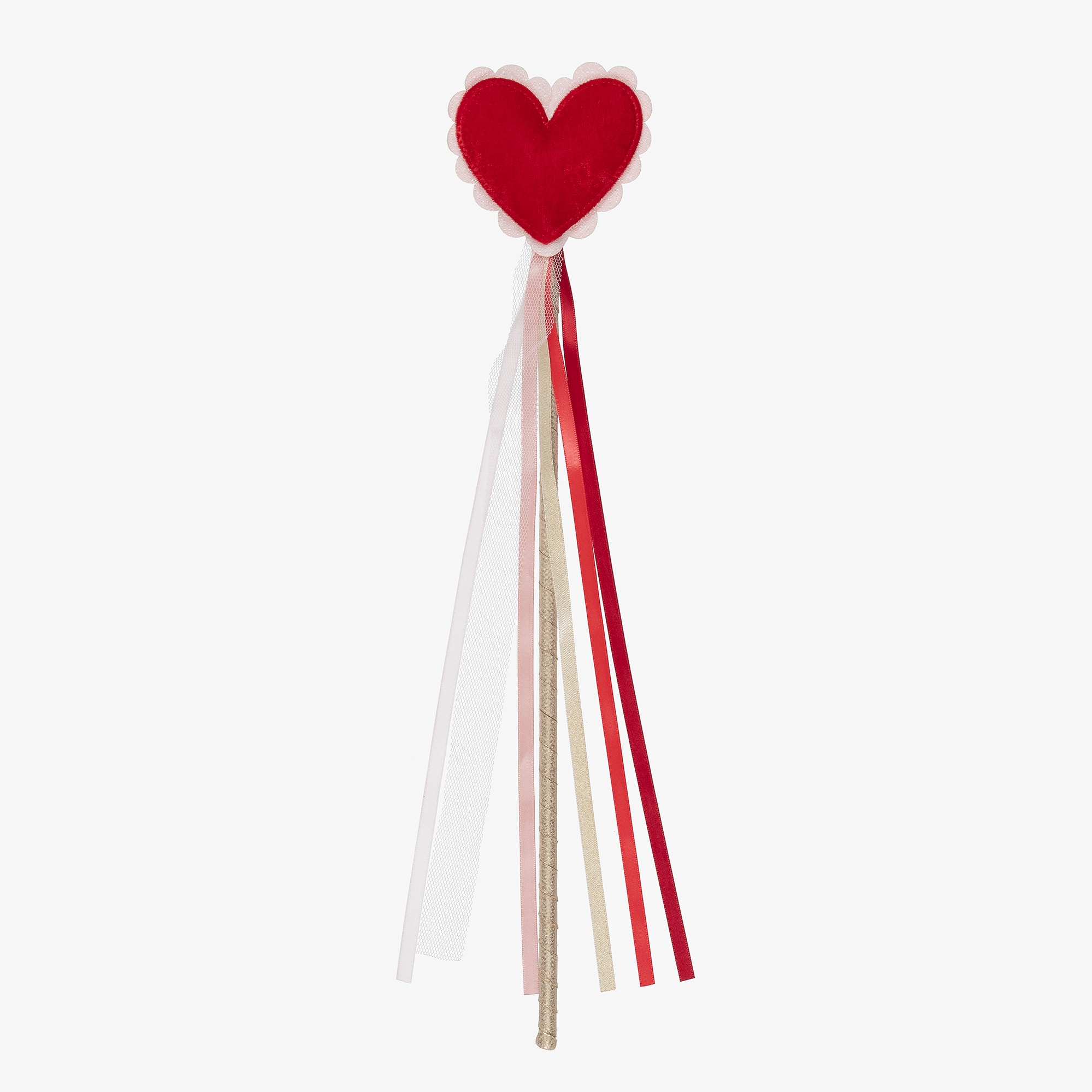 Girls Red Velvet Heart Wand (40cm) - View 1