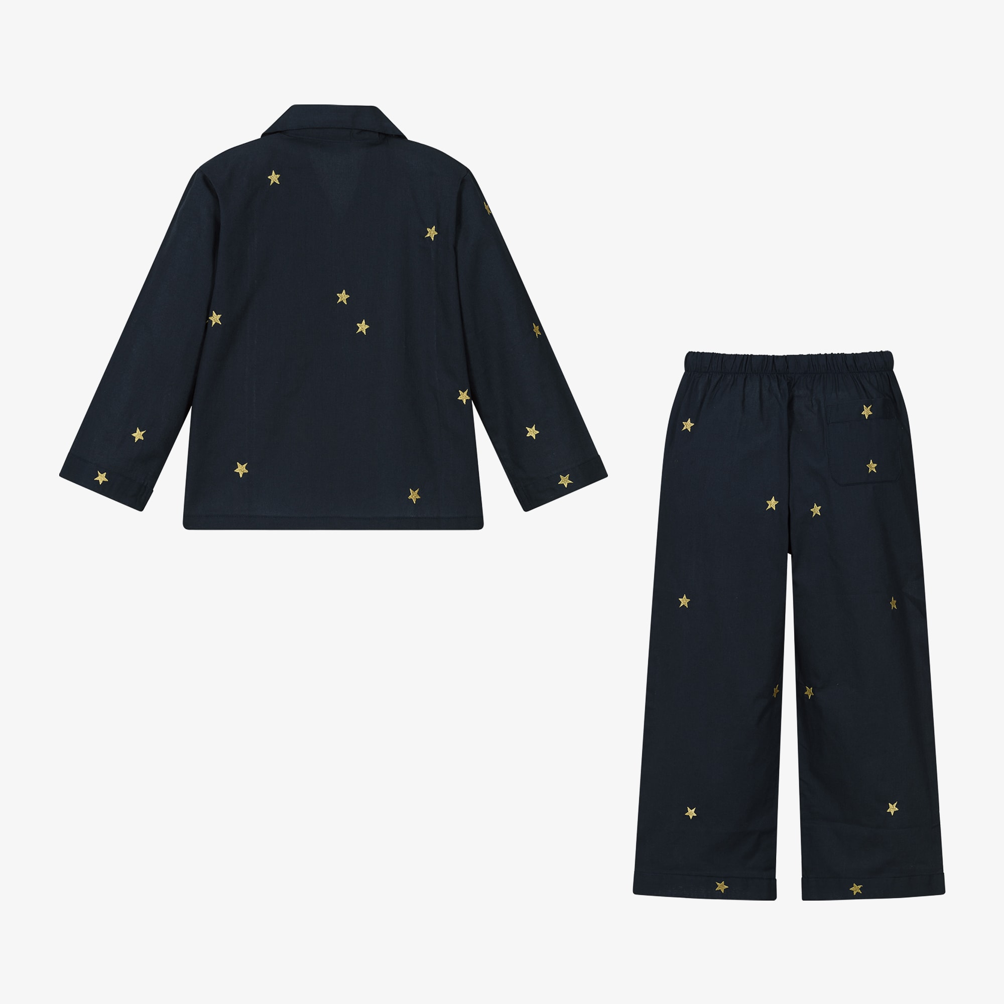 Girls White & Gold Star Cotton Pyjamas - View 4