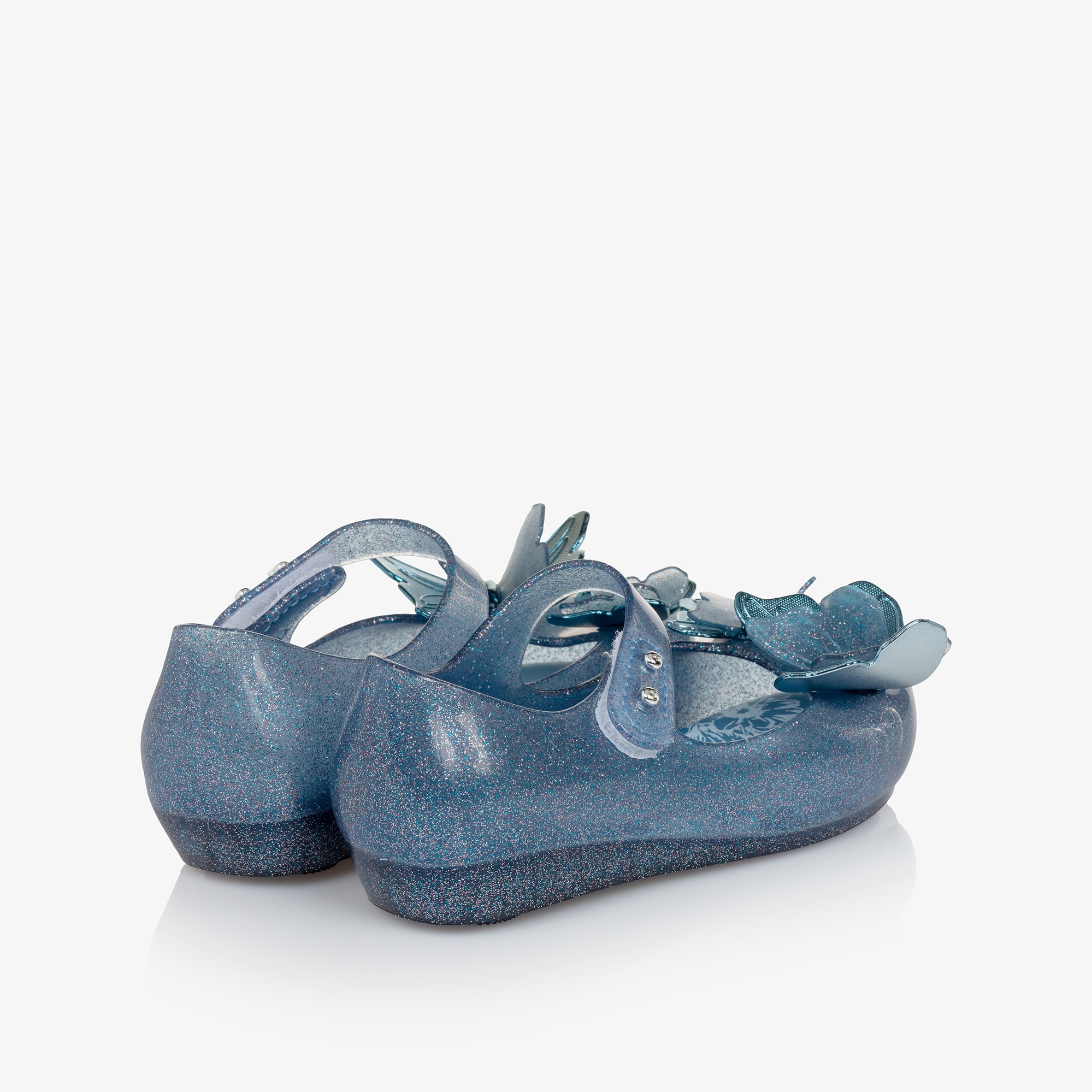 Girls Blue Butterfly Jelly Shoes - View 2