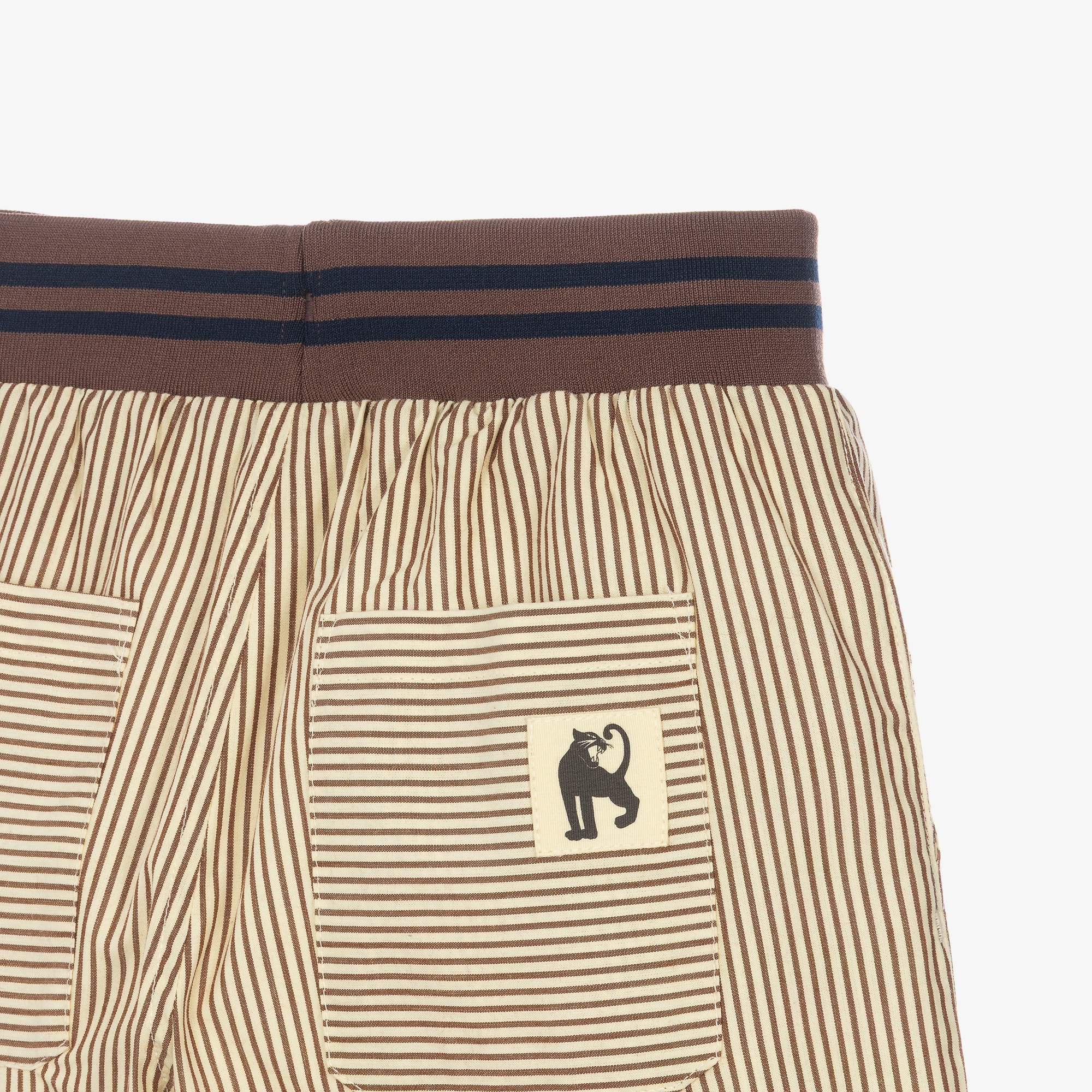 Boys Brown Striped Organic Cotton Shorts - View 4