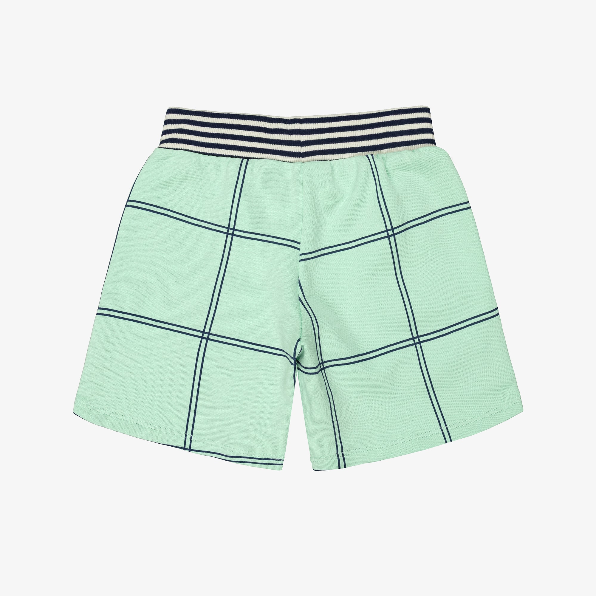 Boys Green Check Organic Cotton Shorts - View 2