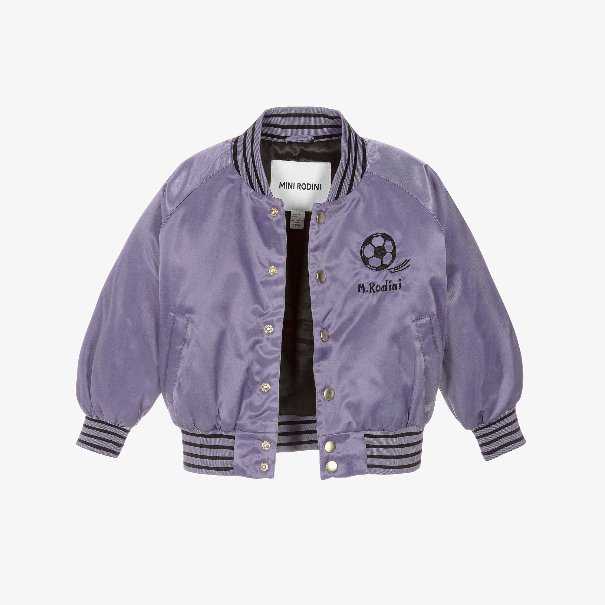 Purple Bomber Jacket with Football Motif - View 4