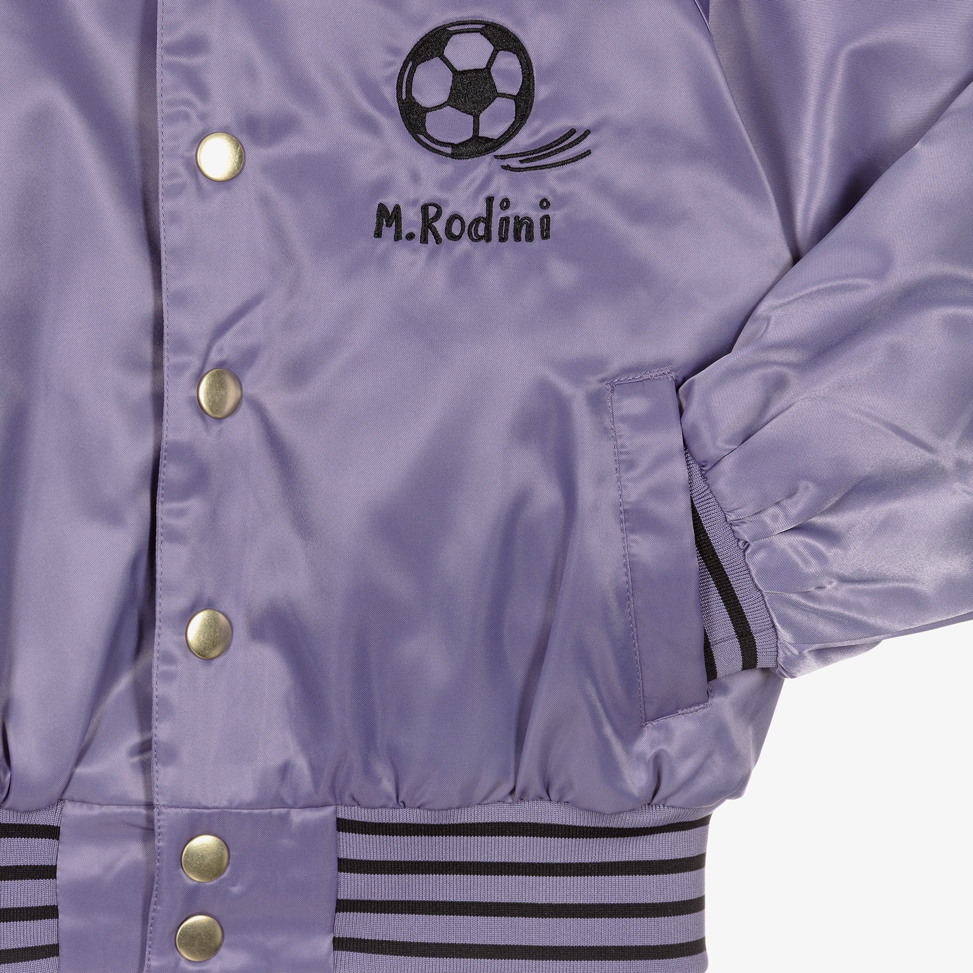 Purple Bomber Jacket with Football Motif - View 5