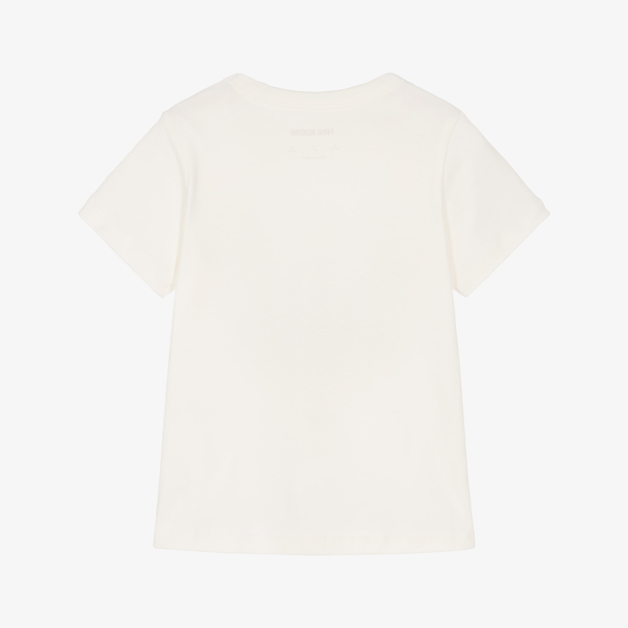 White Organic Cotton Cat Print T-Shirt - View 2