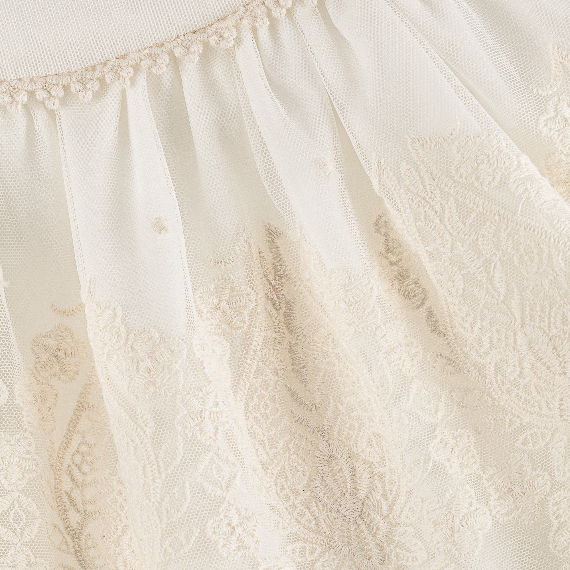 Baby Girls Ivory Tulle & Lace Dress Set - View 5