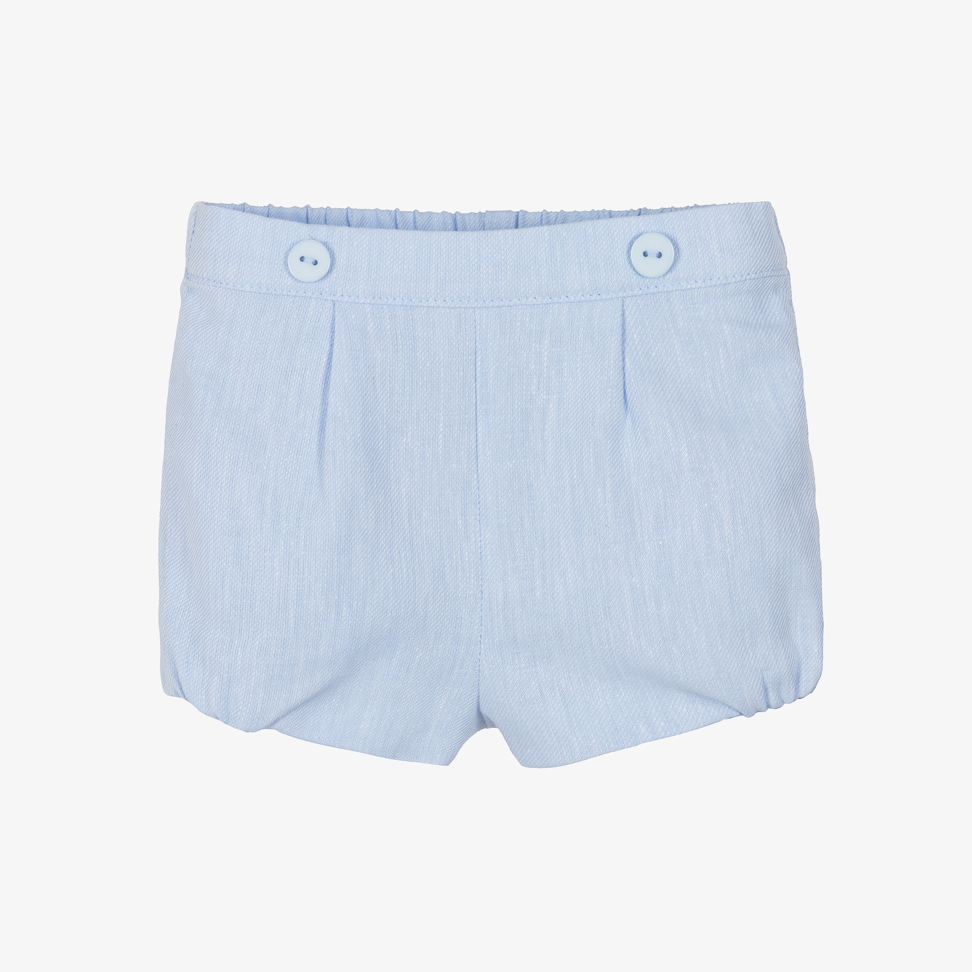 Boys Pale Blue Cotton & Linen Shorts Set - View 4