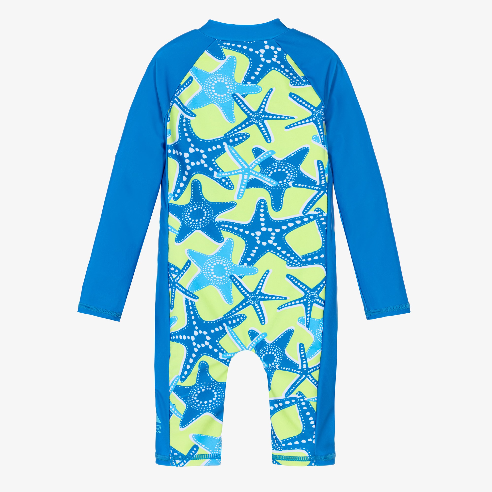 Boys Blue & Green Starfish Print Sun Suit (UPF50+) - View 2