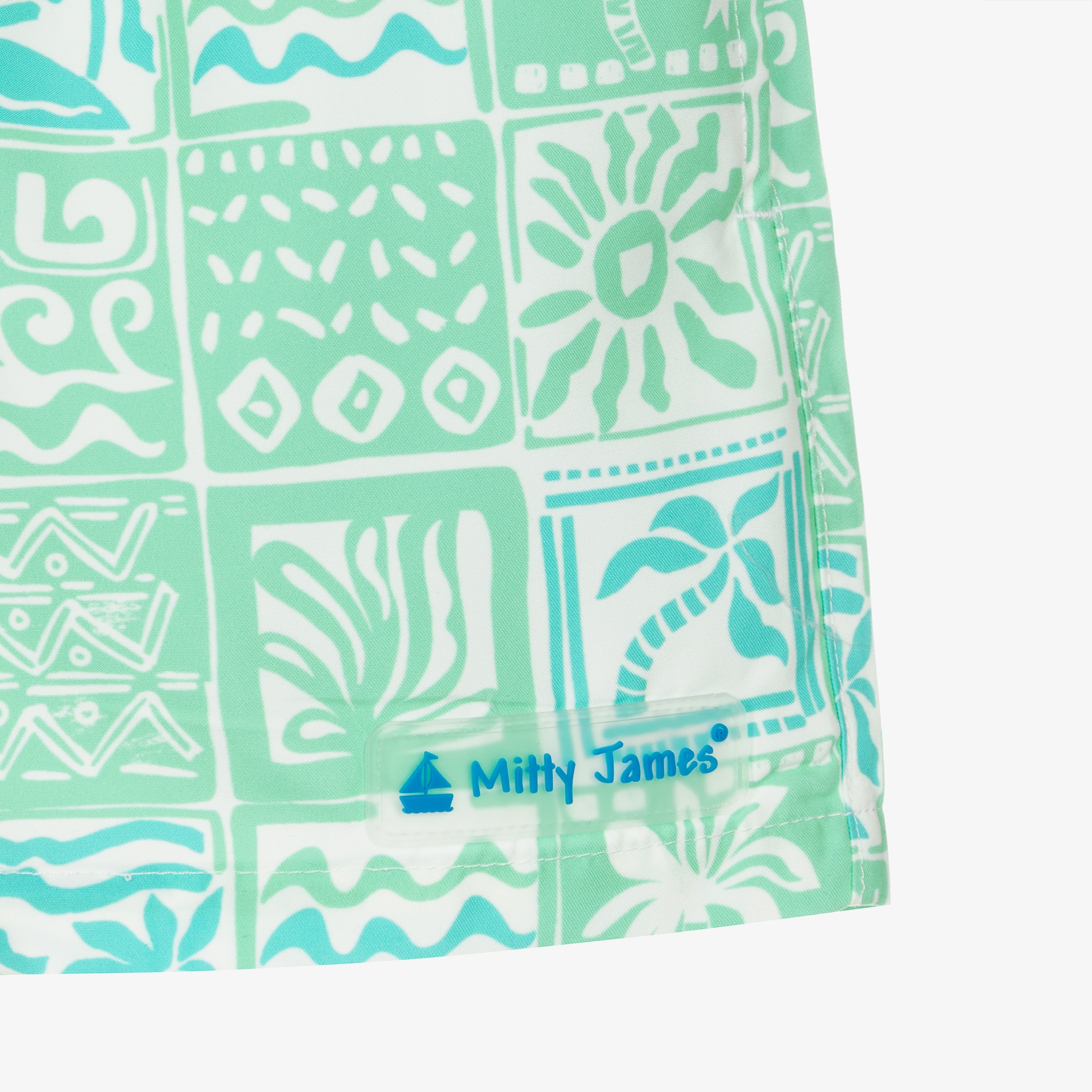 Boys Green Aztec Print Swim Shorts - View 3