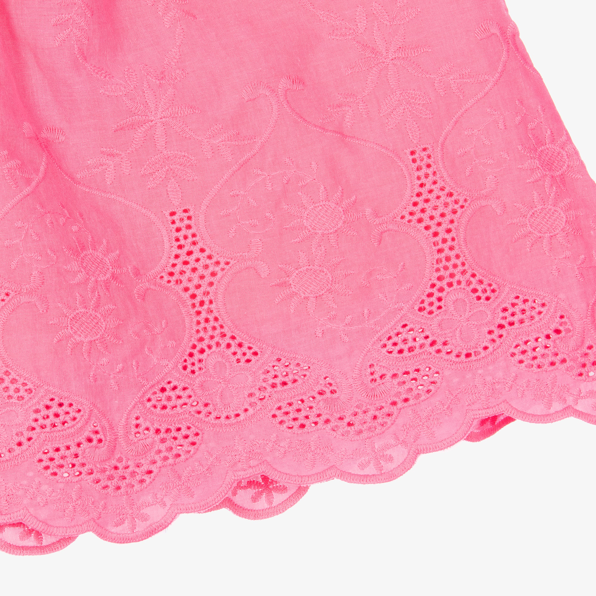 Girls Pink Embroidered Cotton Sleeveless Top & Shorts Set - View 4
