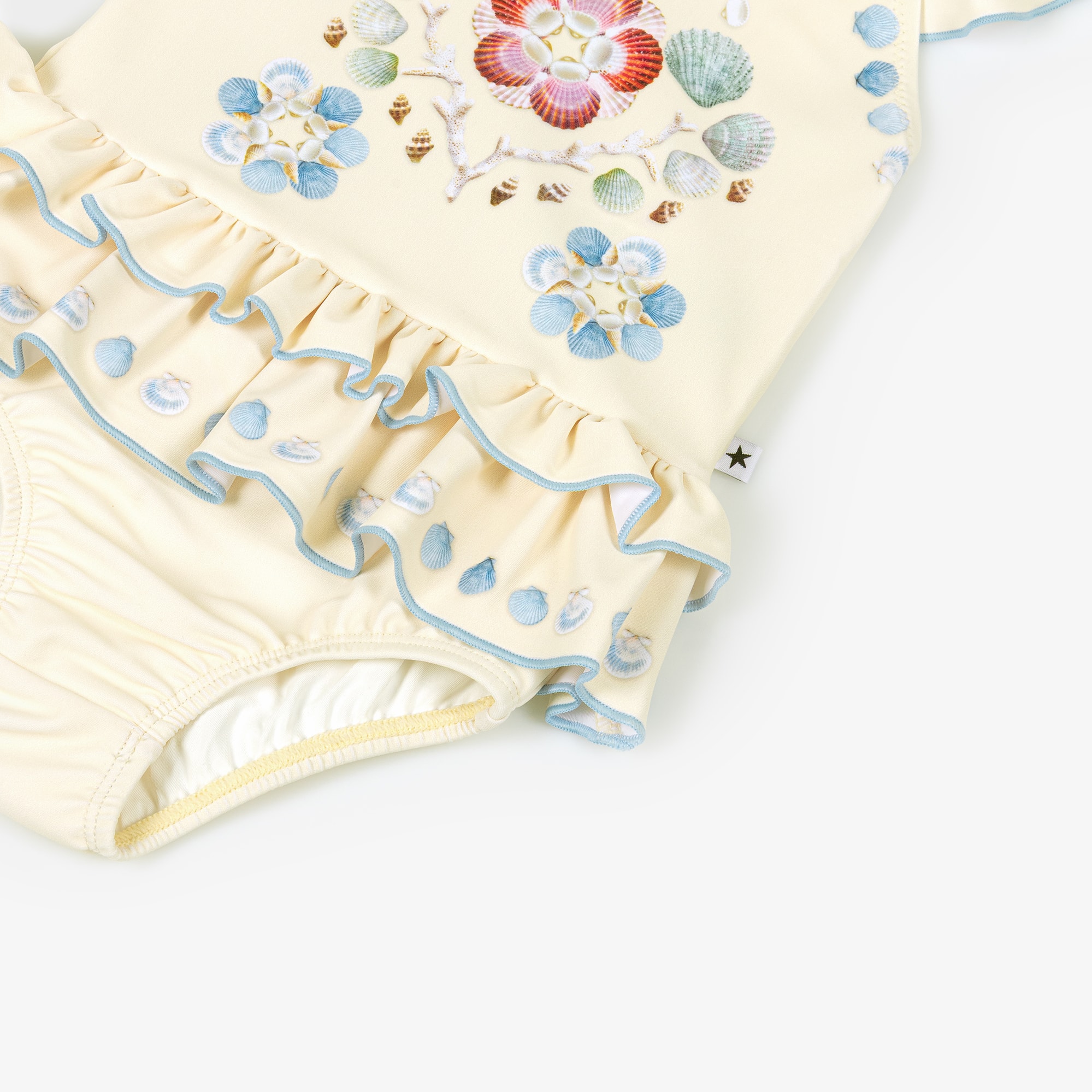 Baby Girls Ivory Shell Print Swimsuit (UPF50+) - View 4
