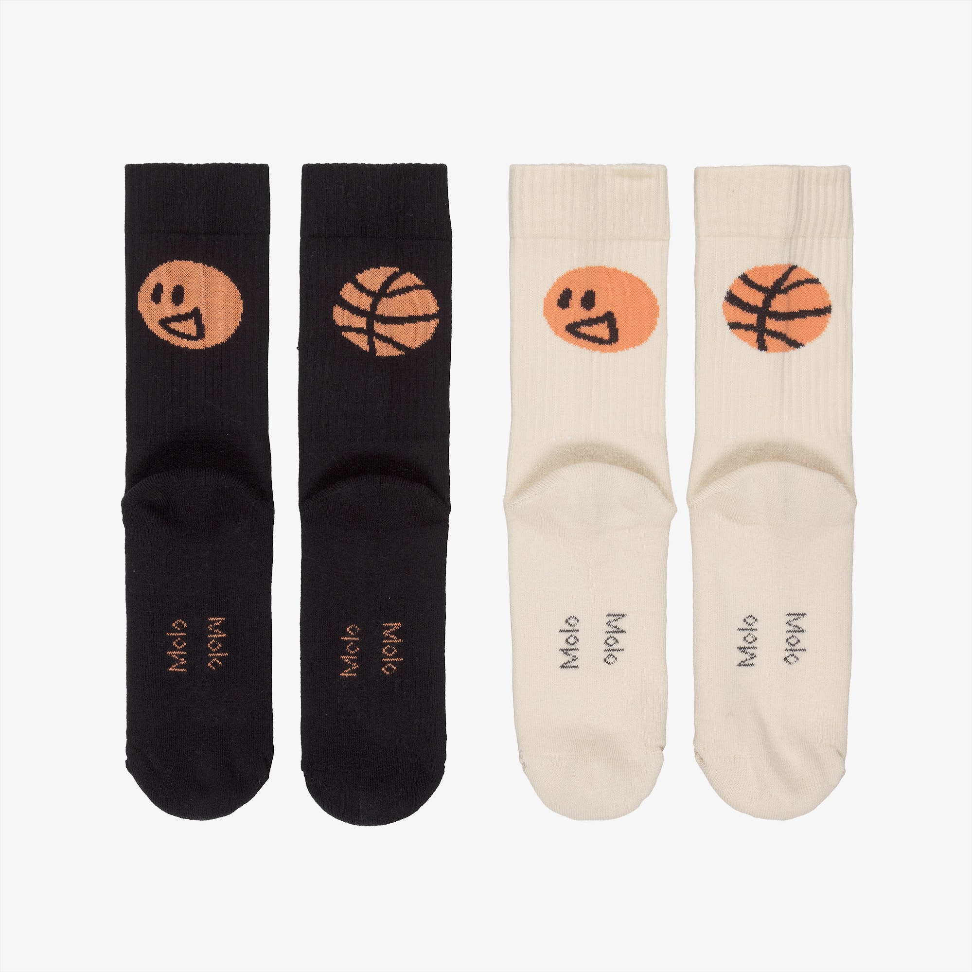 Boys Black & Ivory Cotton Basketball Socks (2 Pack) - View 3