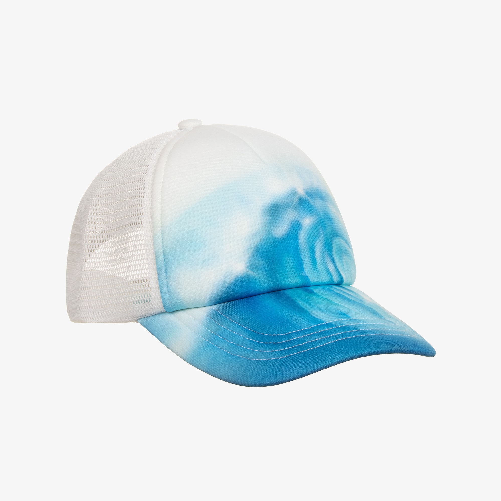 Boys White & Blue Wave Print Cap - View 1