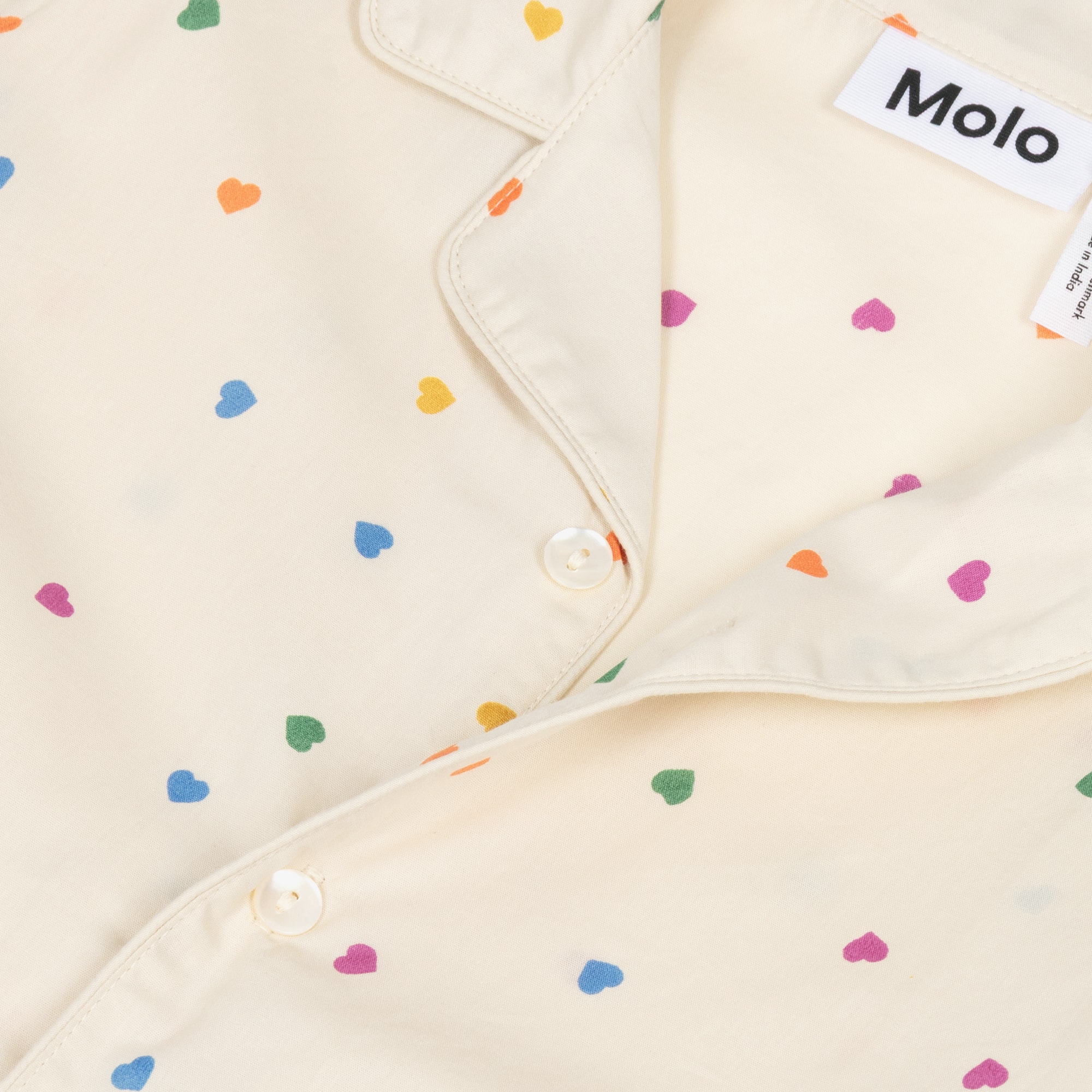 Girls Ivory Confetti Heart Short Pyjamas - View 5
