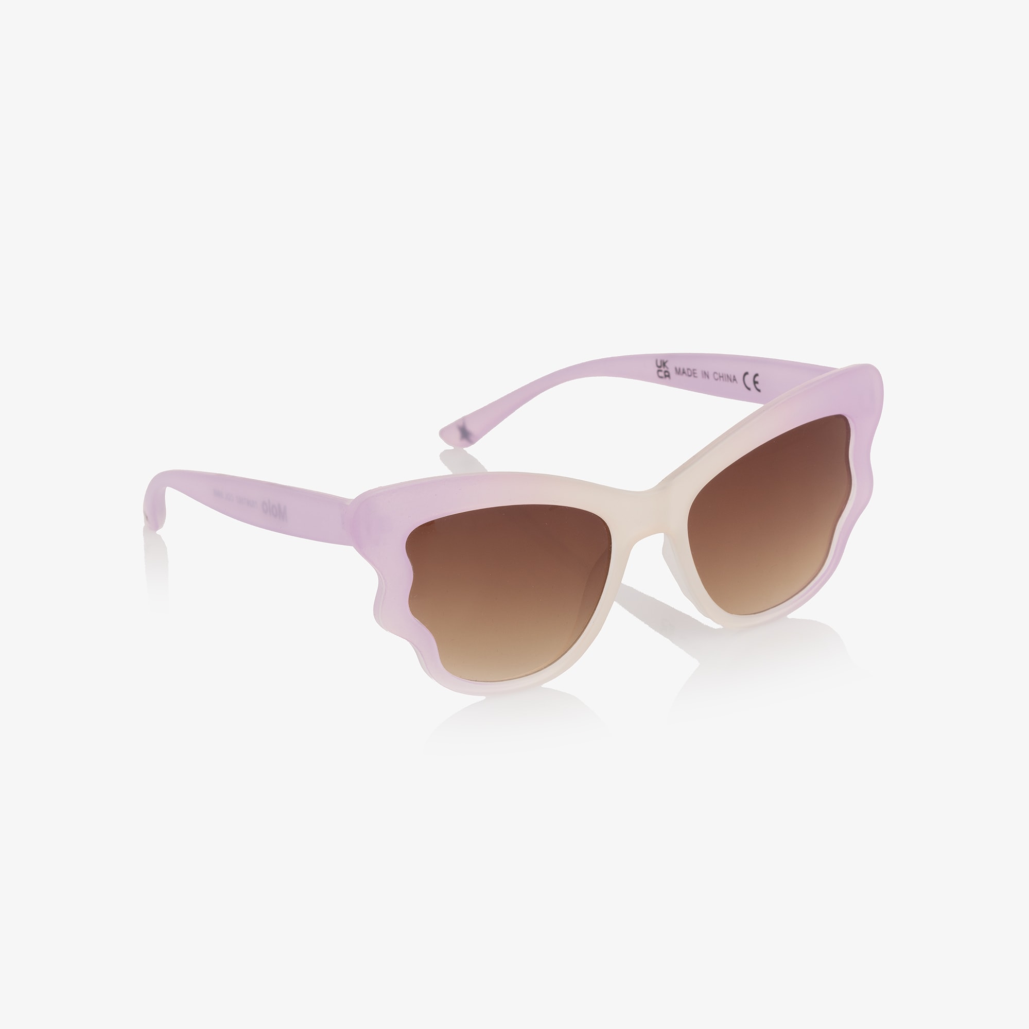 Girls Lilac Pink Butterfly Sunglasses (UVA/UVB) - View 1