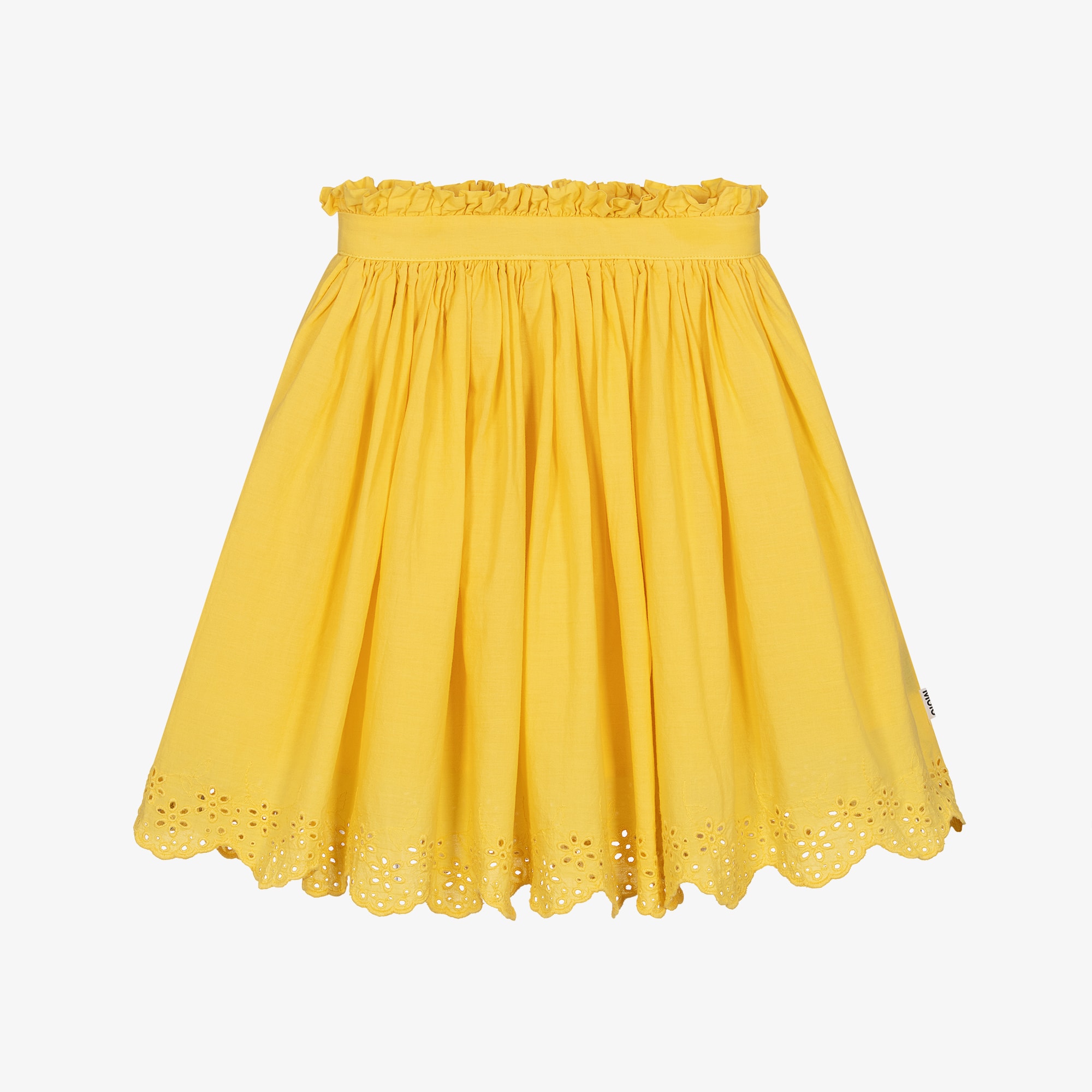 Girls Lilac Purple Cotton Skirt with Broderie Anglaise Trim - View 1