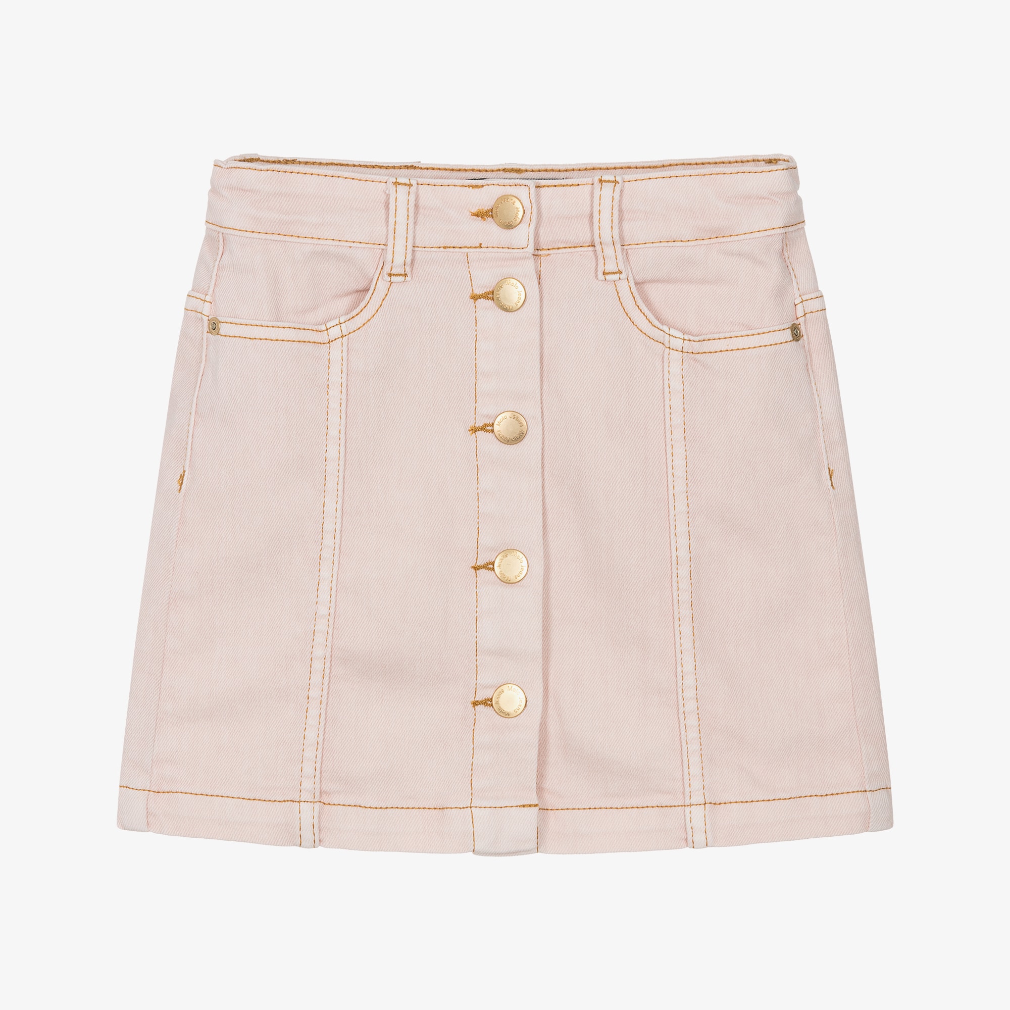 Girls Pale Pink Denim Skirt - View 1