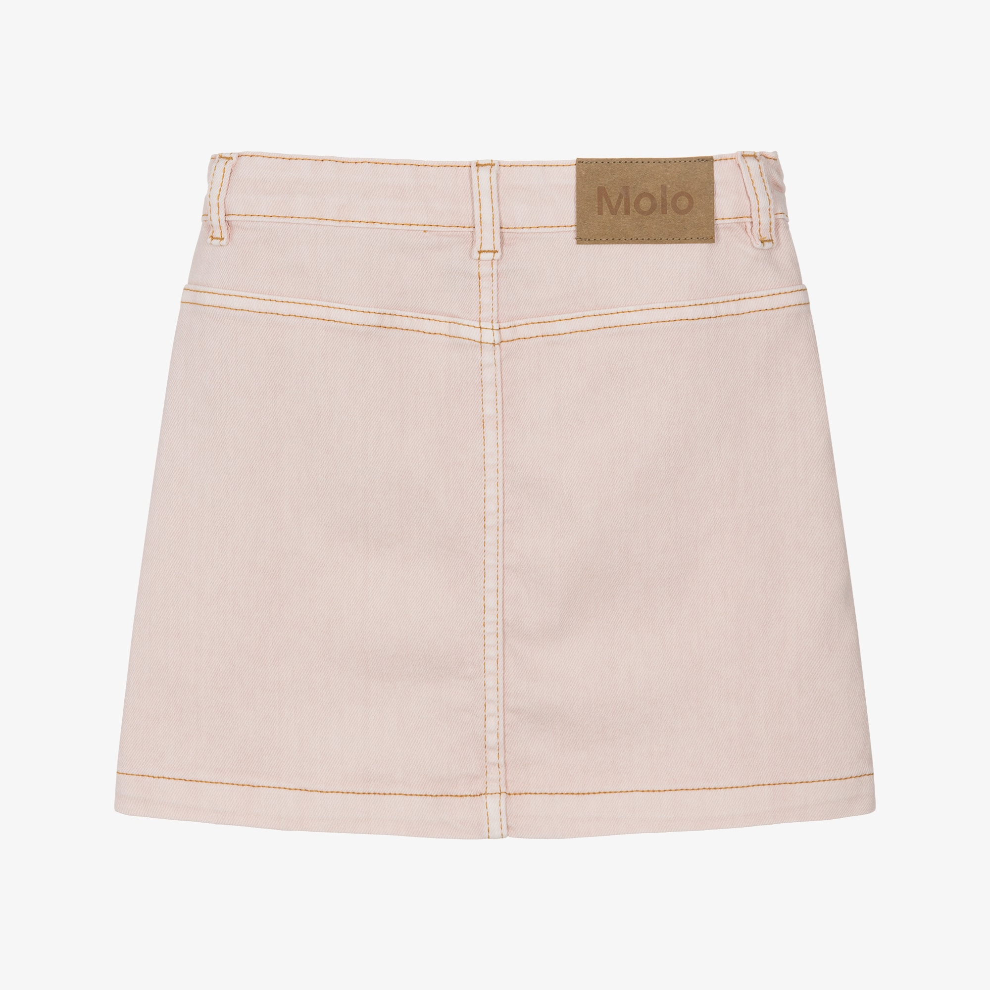 Girls Pale Pink Denim Skirt - View 2