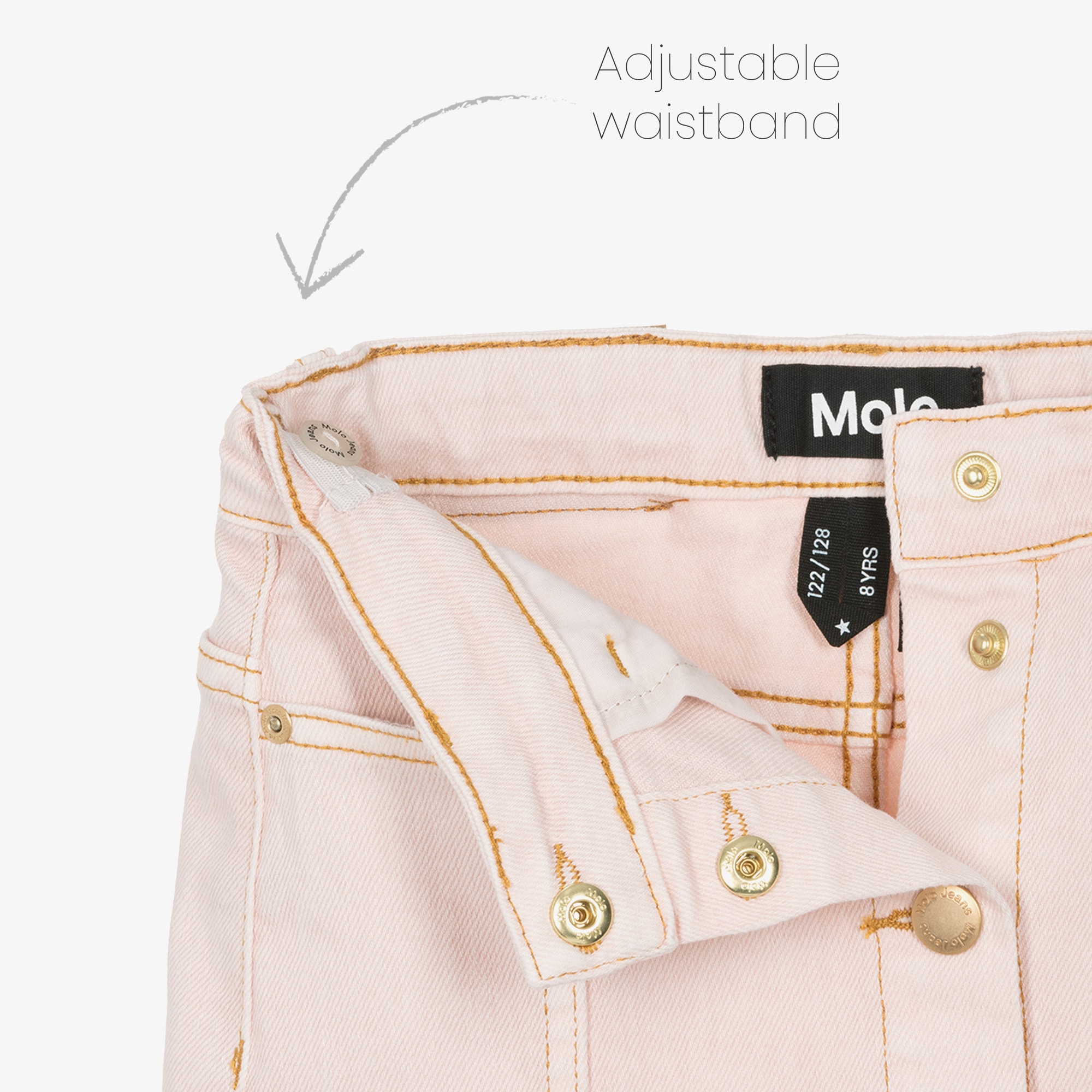 Girls Pale Pink Denim Skirt - View 3