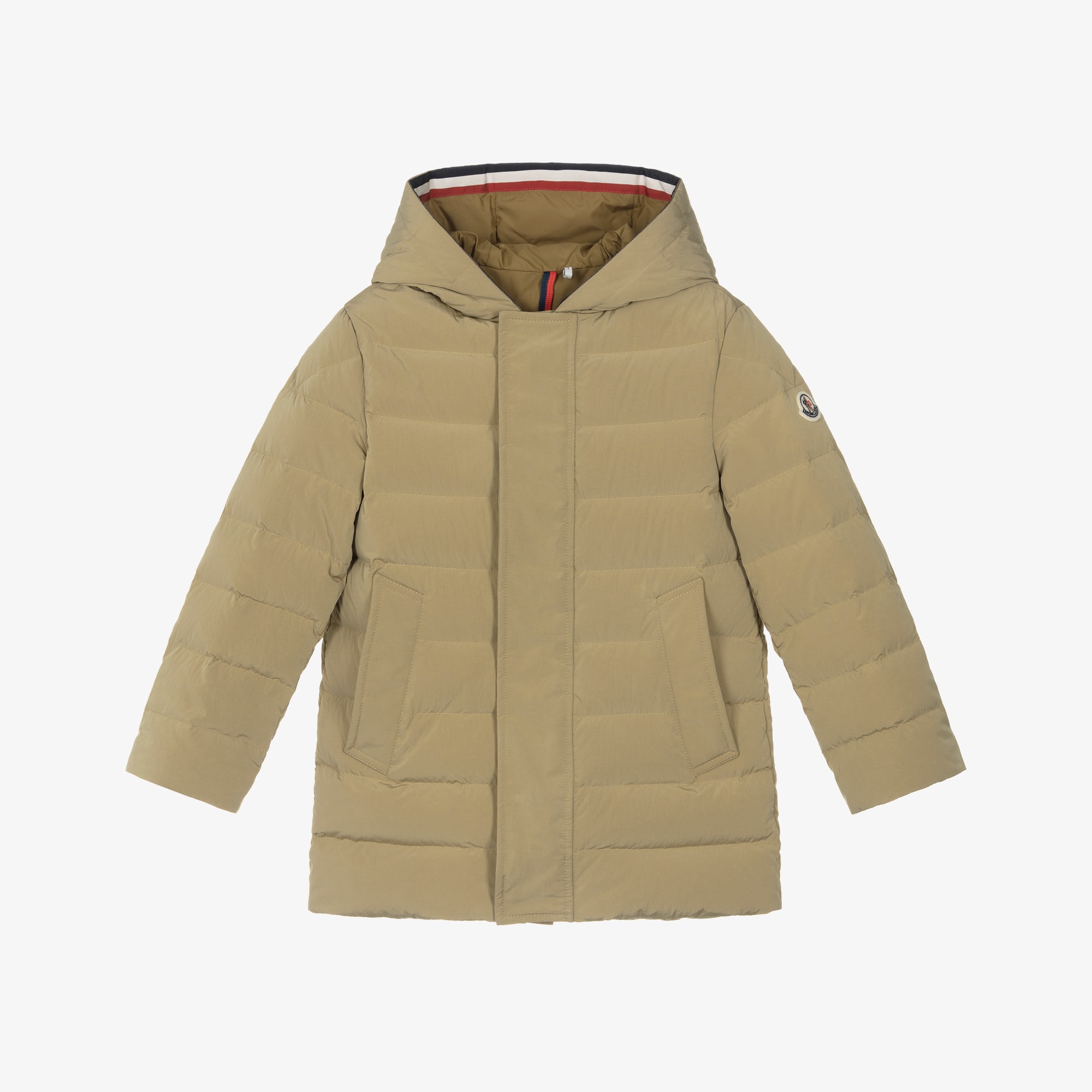 Boys Beige Burhan Hooded Puffer Coat - View 1