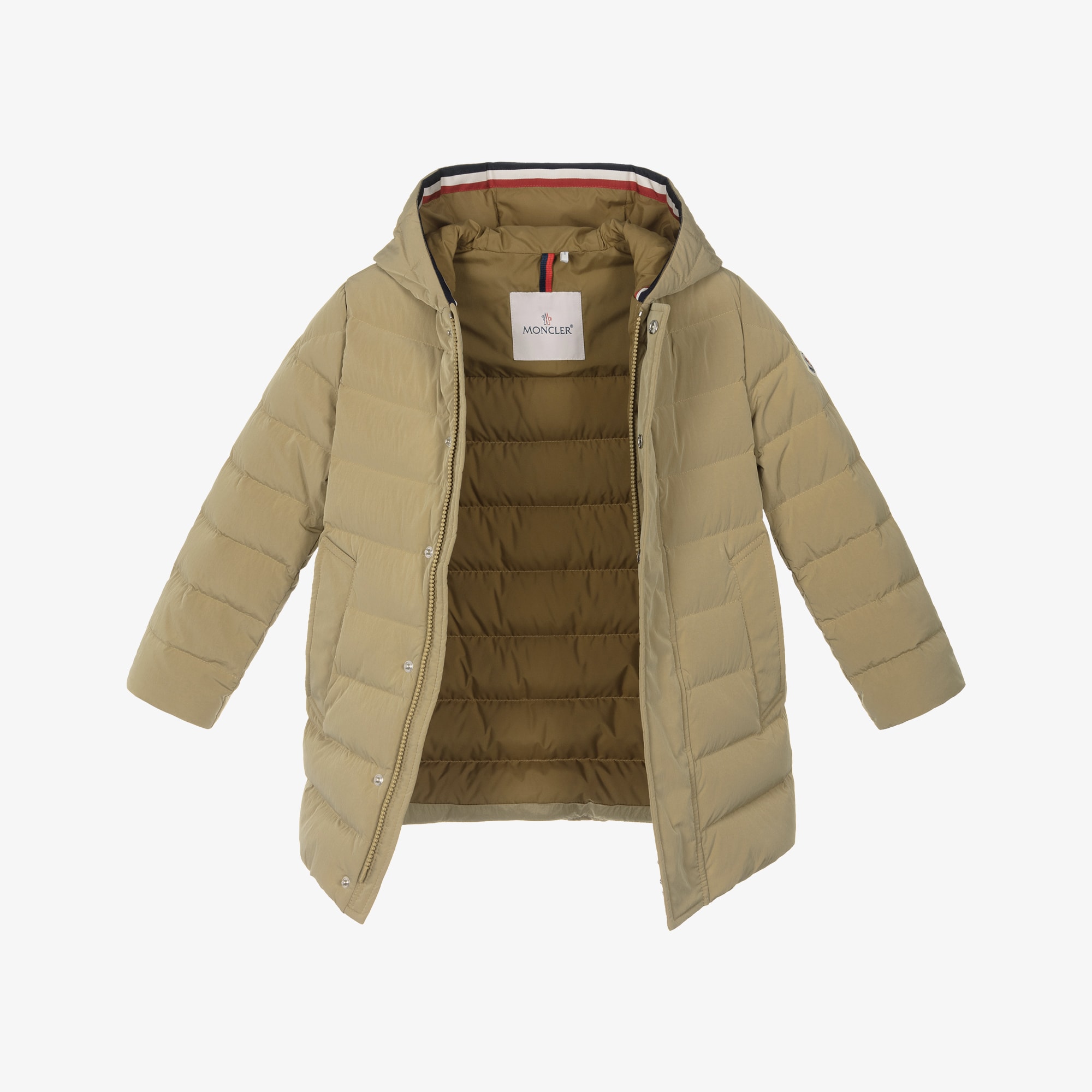Boys Beige Burhan Hooded Puffer Coat - View 3
