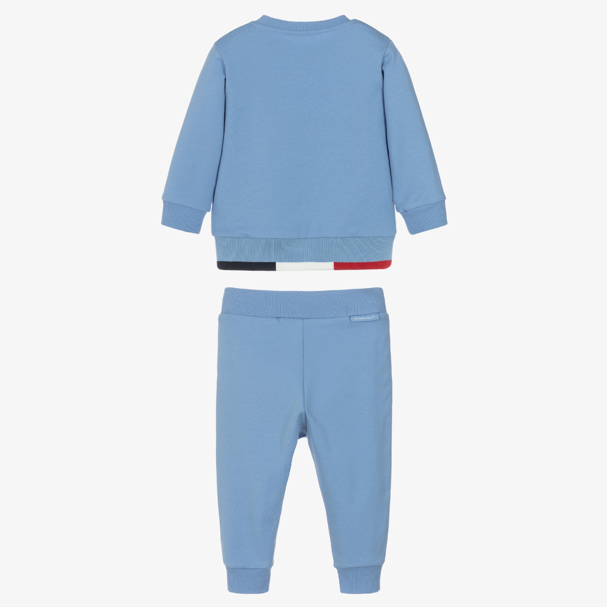 Boys Blue Cotton Tricolour Trim Tracksuit - View 3