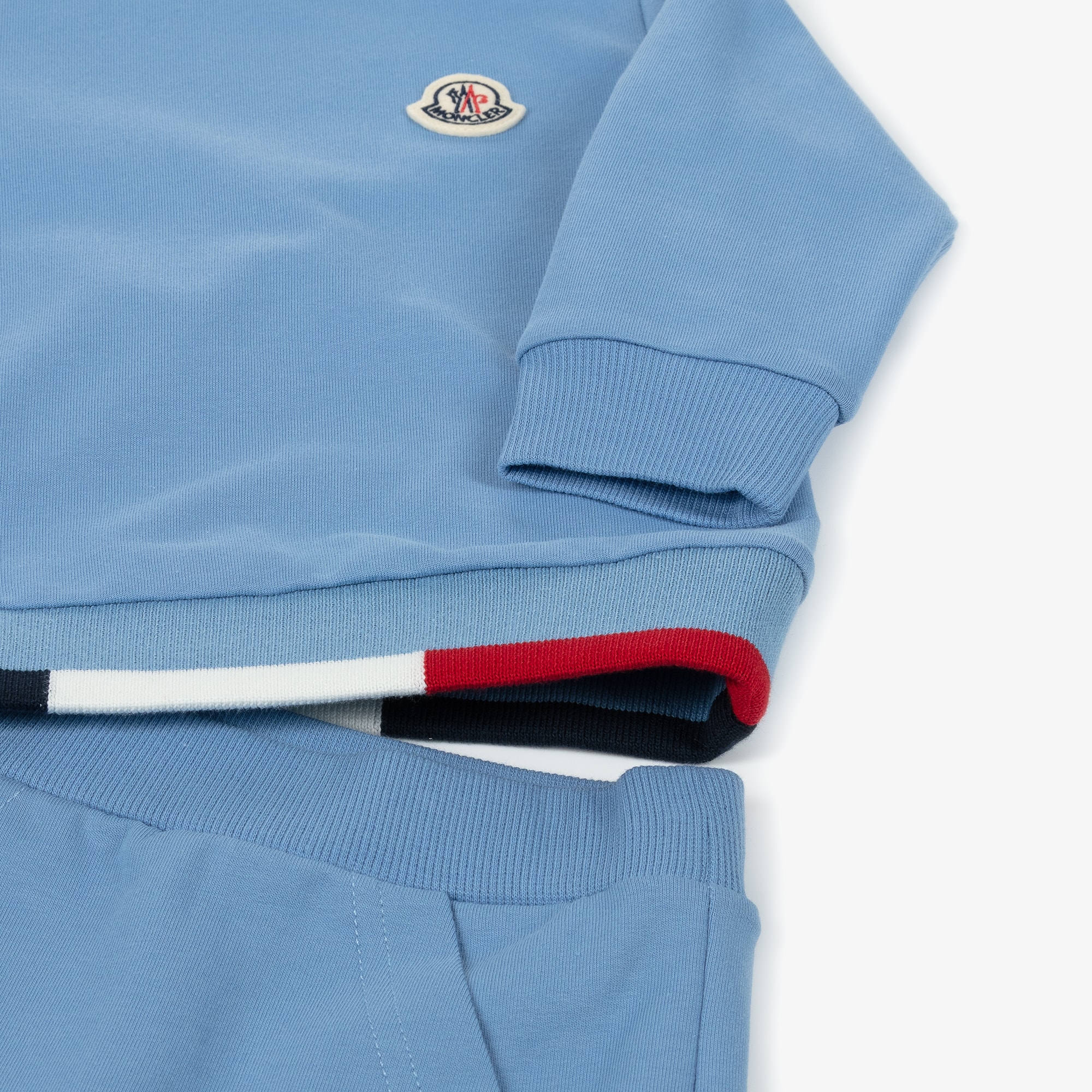 Boys Blue Cotton Tricolour Trim Tracksuit - View 5