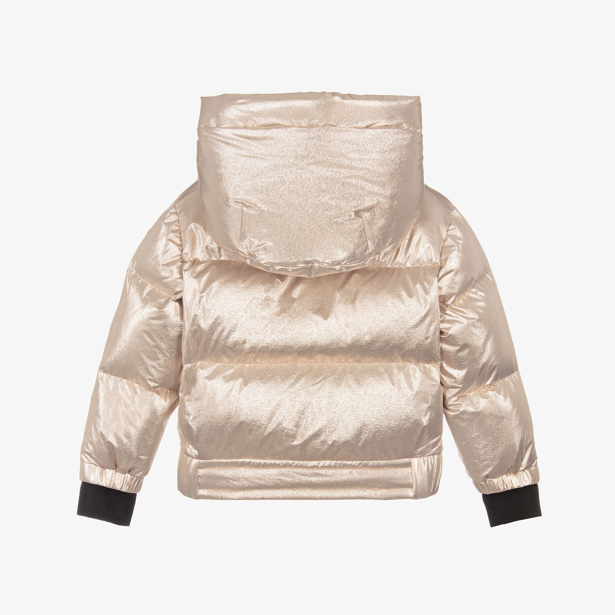Girls Metallic Gold Violette Down Puffer Ski Jacket - View 3