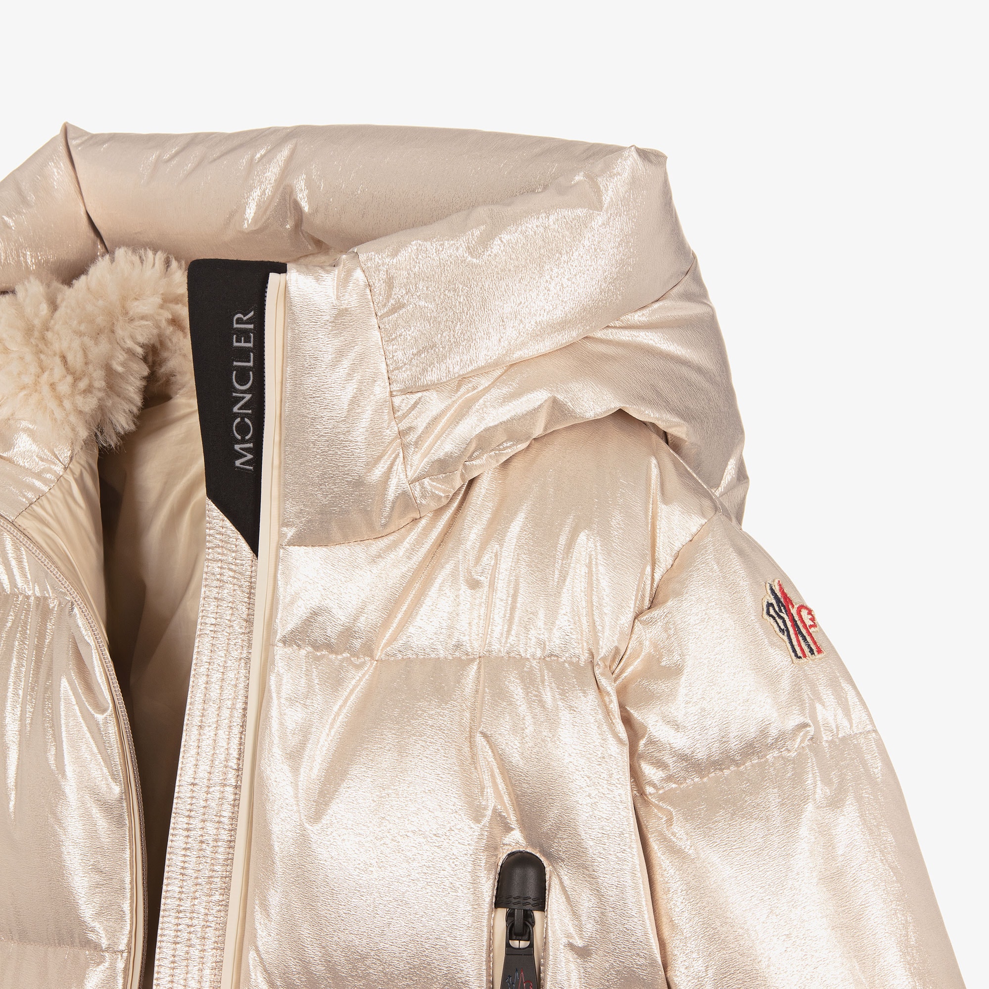 Girls Metallic Gold Violette Down Puffer Ski Jacket - View 5