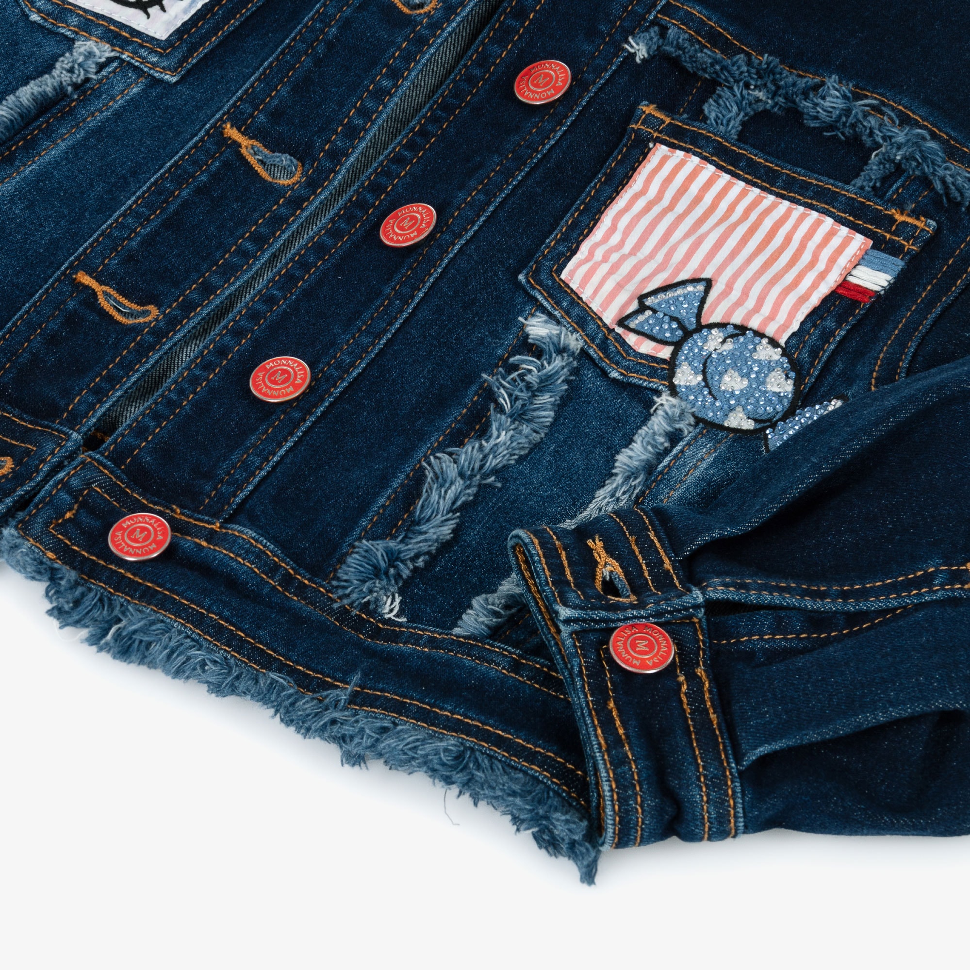Girls Dark Blue Hello Kitty Denim Jacket - View 5