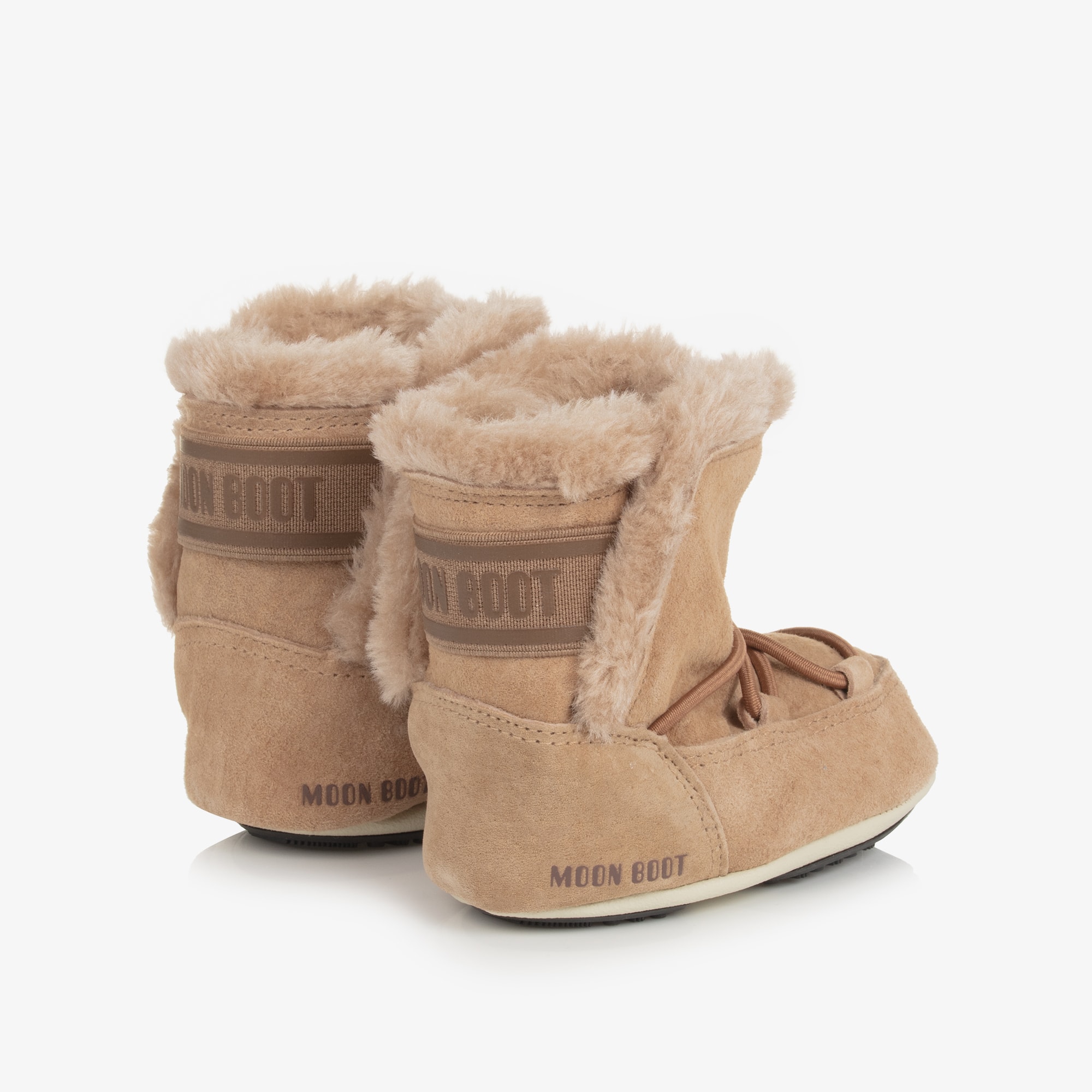 Beige Suede Baby Moon Boots - View 2